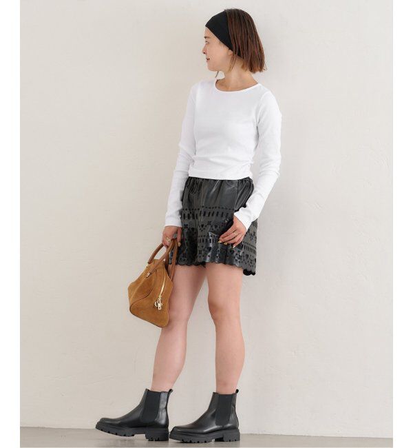 U by SPICK&SPAN「サイドギャザーボートネックトップス」|Tシャツ・カットソー|