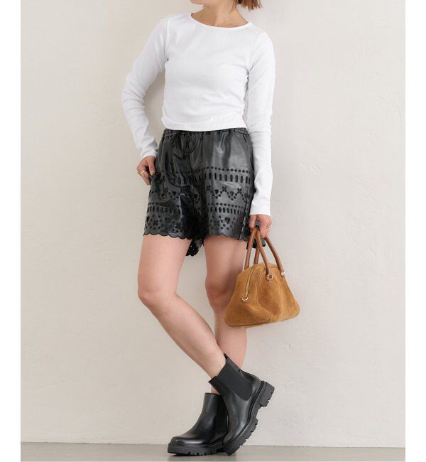 U by SPICK&SPAN「サイドギャザーボートネックトップス」|Tシャツ・カットソー|