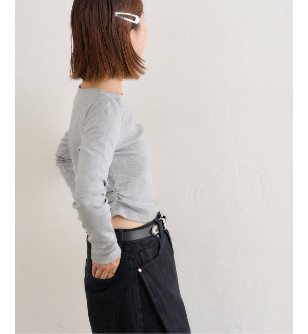 U by SPICK&SPAN「サイドギャザーボートネックトップス」|Tシャツ・カットソー|