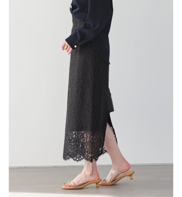 NOBLE「《追加 / WEB+一部店舗限定》リバーレースIラインスカート2」|スカート|