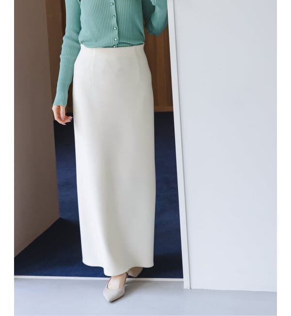 NOBLE「《追加予約》【洗える】コンフォートジャージーライクタイトスカート10」|スカート|