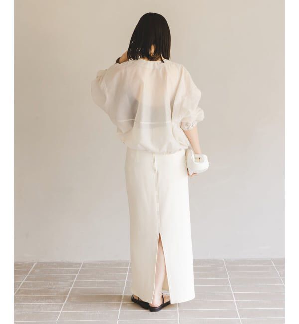 NOBLE「《追加予約》【洗える】コンフォートジャージーライクタイトスカート10」|スカート|