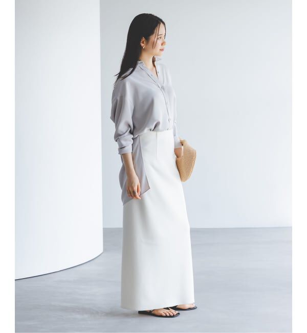 NOBLE「《追加予約》【洗える】コンフォートジャージーライクタイトスカート10」|スカート|