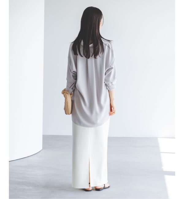 NOBLE「《追加予約》【洗える】コンフォートジャージーライクタイトスカート10」|スカート|