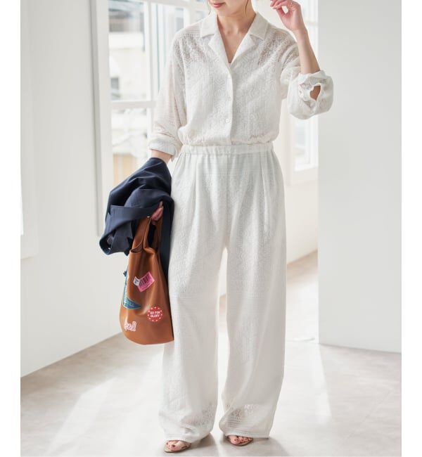 Spick and Span「《予約》オープンカラーレースジャンプスーツ」|オールインワン|