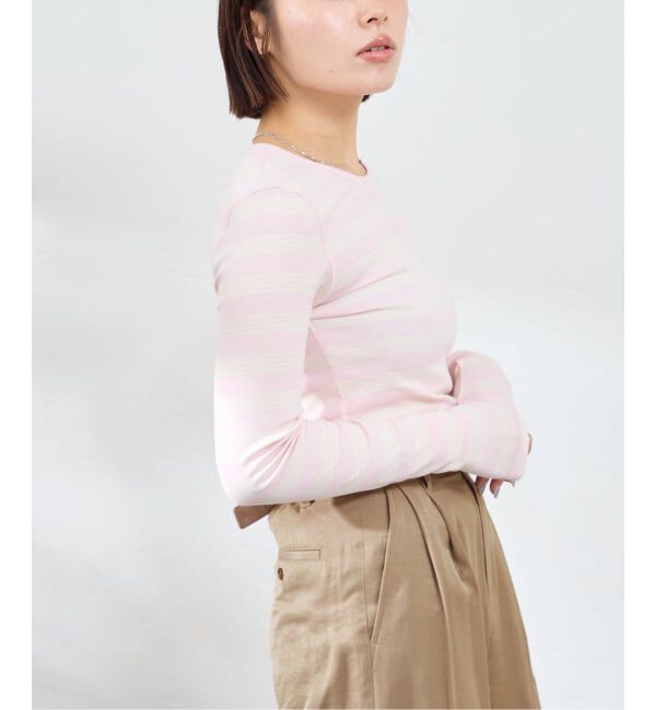 U by SPICK&SPAN「GANNI / ガニー Soft Cotton Straipe Rib Longsleeve」|Tシャツ・カットソー|