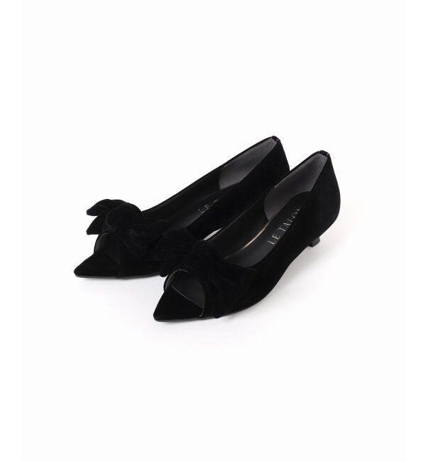  「3.5cmポインテッドリボンオープントゥパンプス」|パンプス|