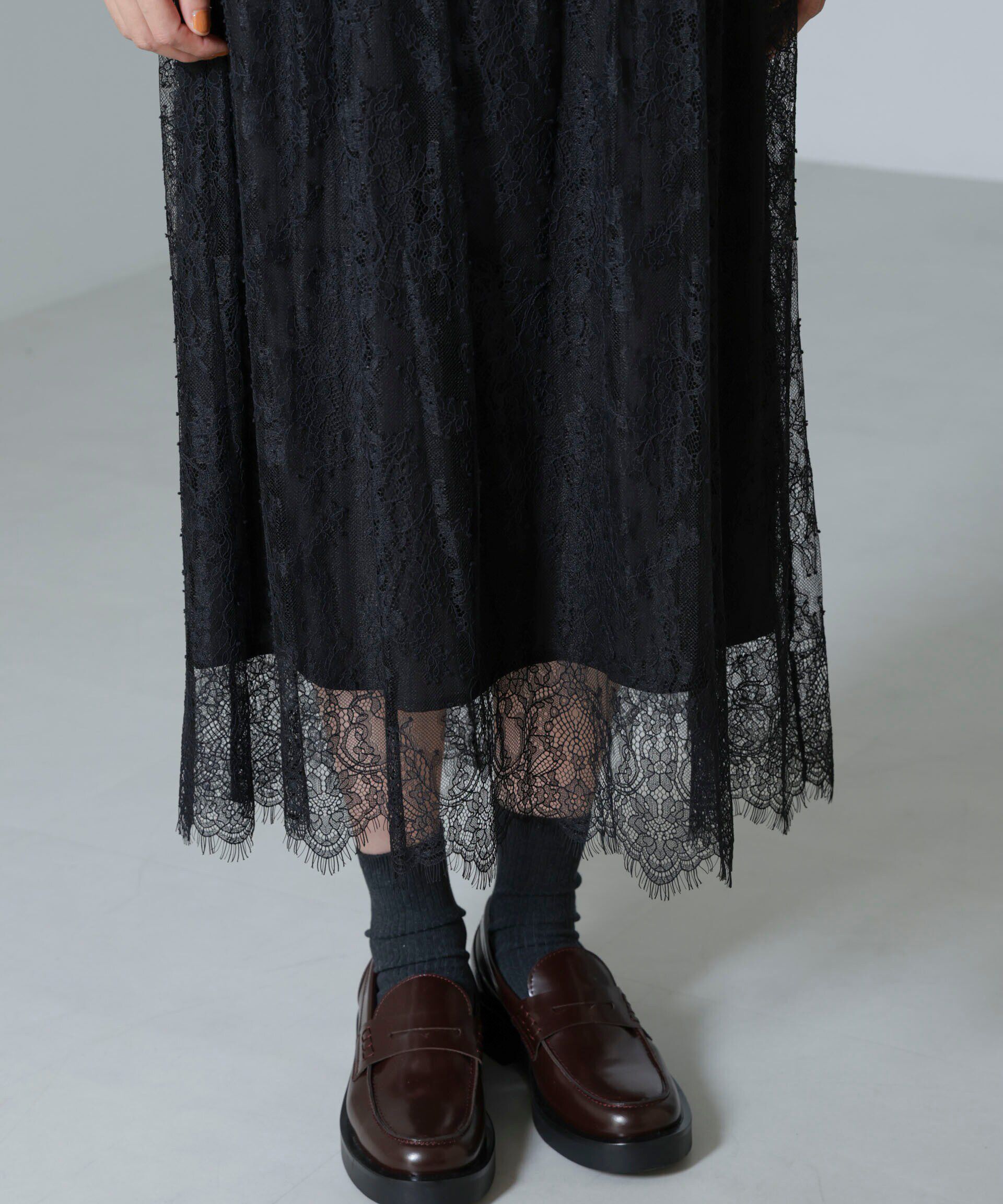 nano･universe「レース切り替えサテンキャミワンピース」|ワンピース|