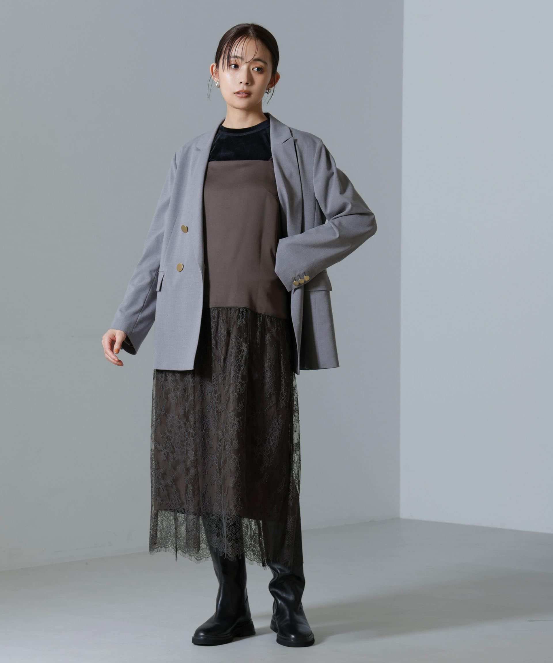 nano･universe「レース切り替えサテンキャミワンピース」|ワンピース|