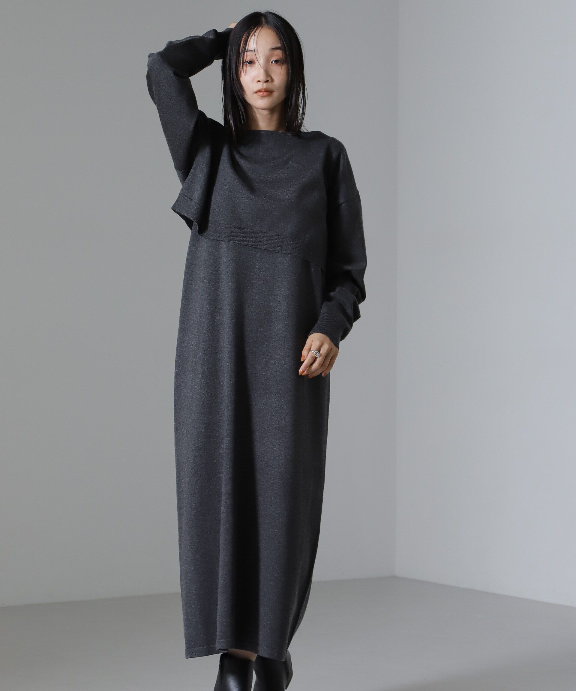 nano･universe「クロップドニットセットワンピース 24AW」|ワンピース|