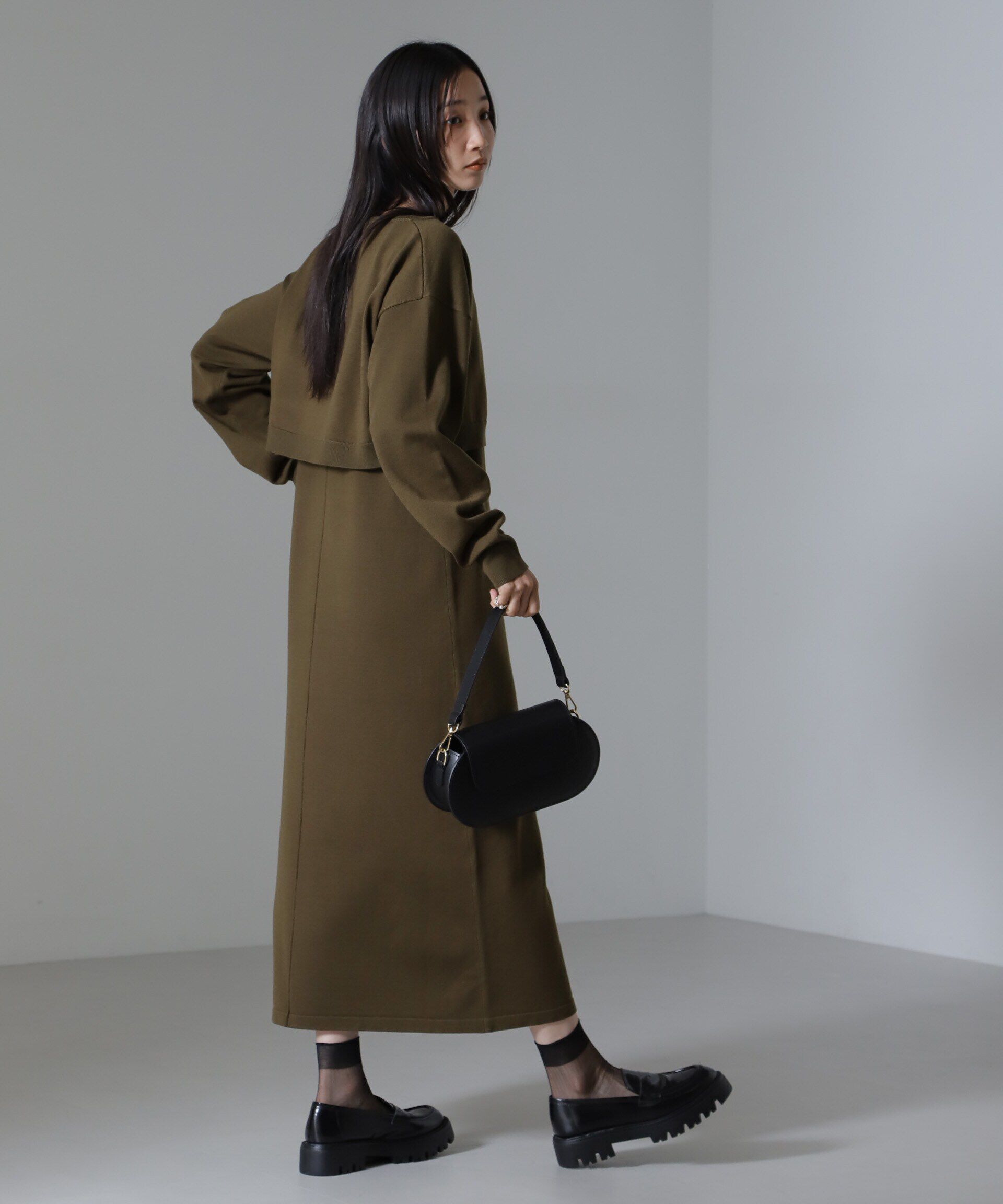 nano･universe「クロップドニットセットワンピース 24AW」|ワンピース|