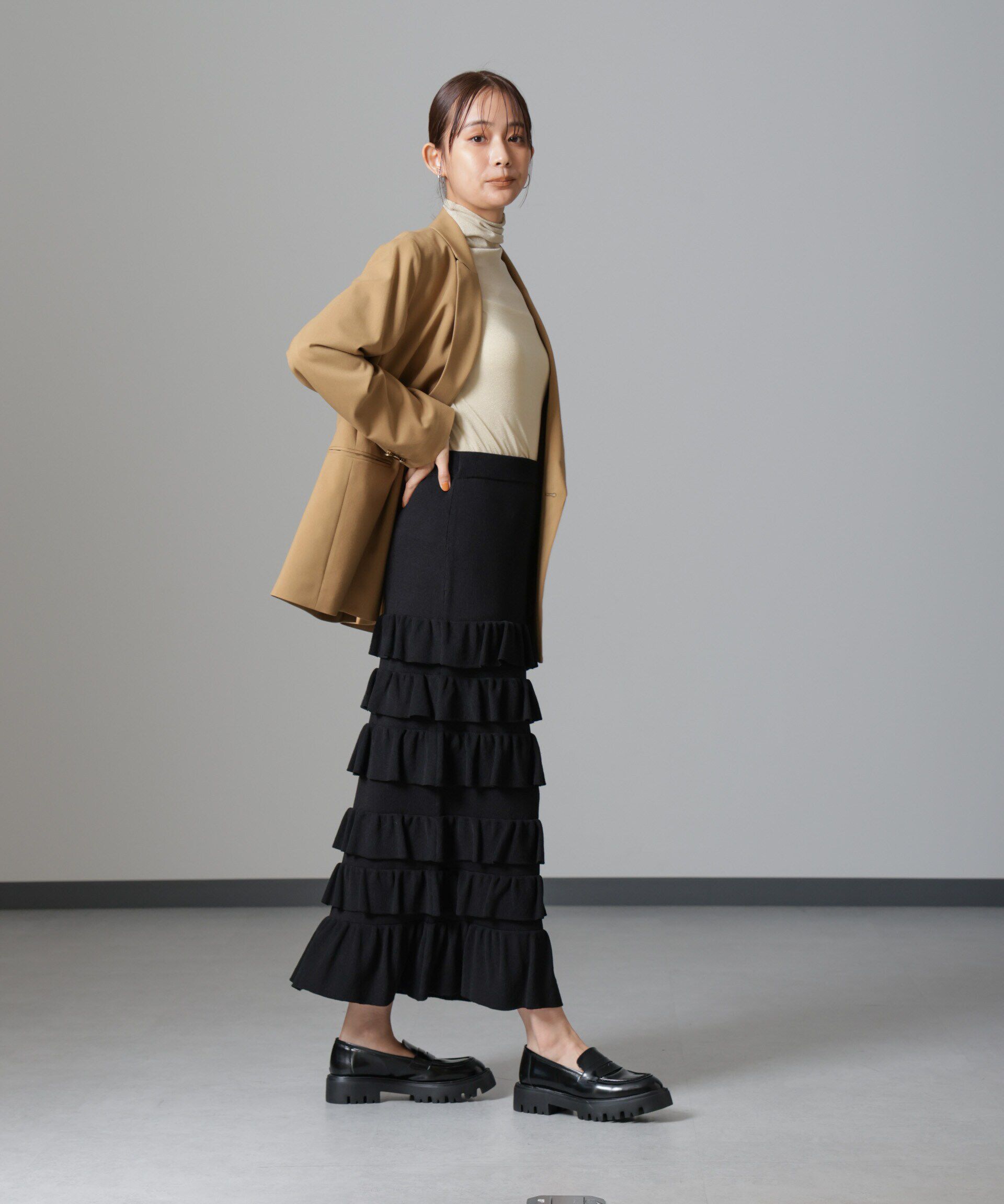 nano･universe「フリルニットスカート」|スカート|