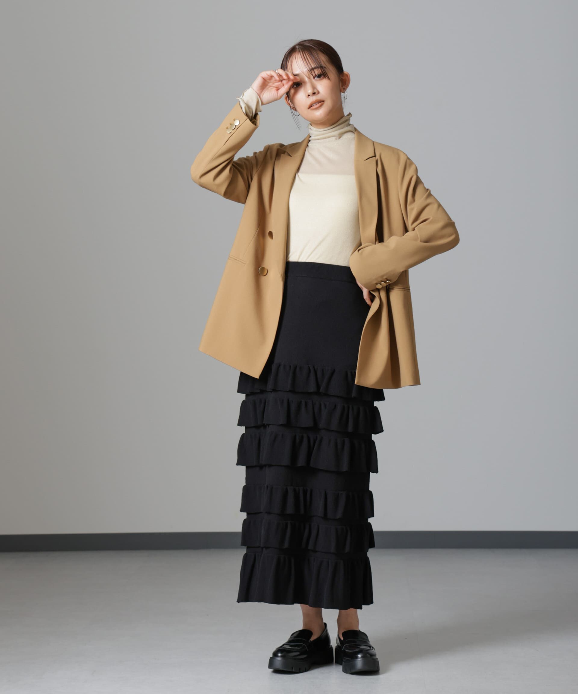 nano･universe「フリルニットスカート」|スカート|