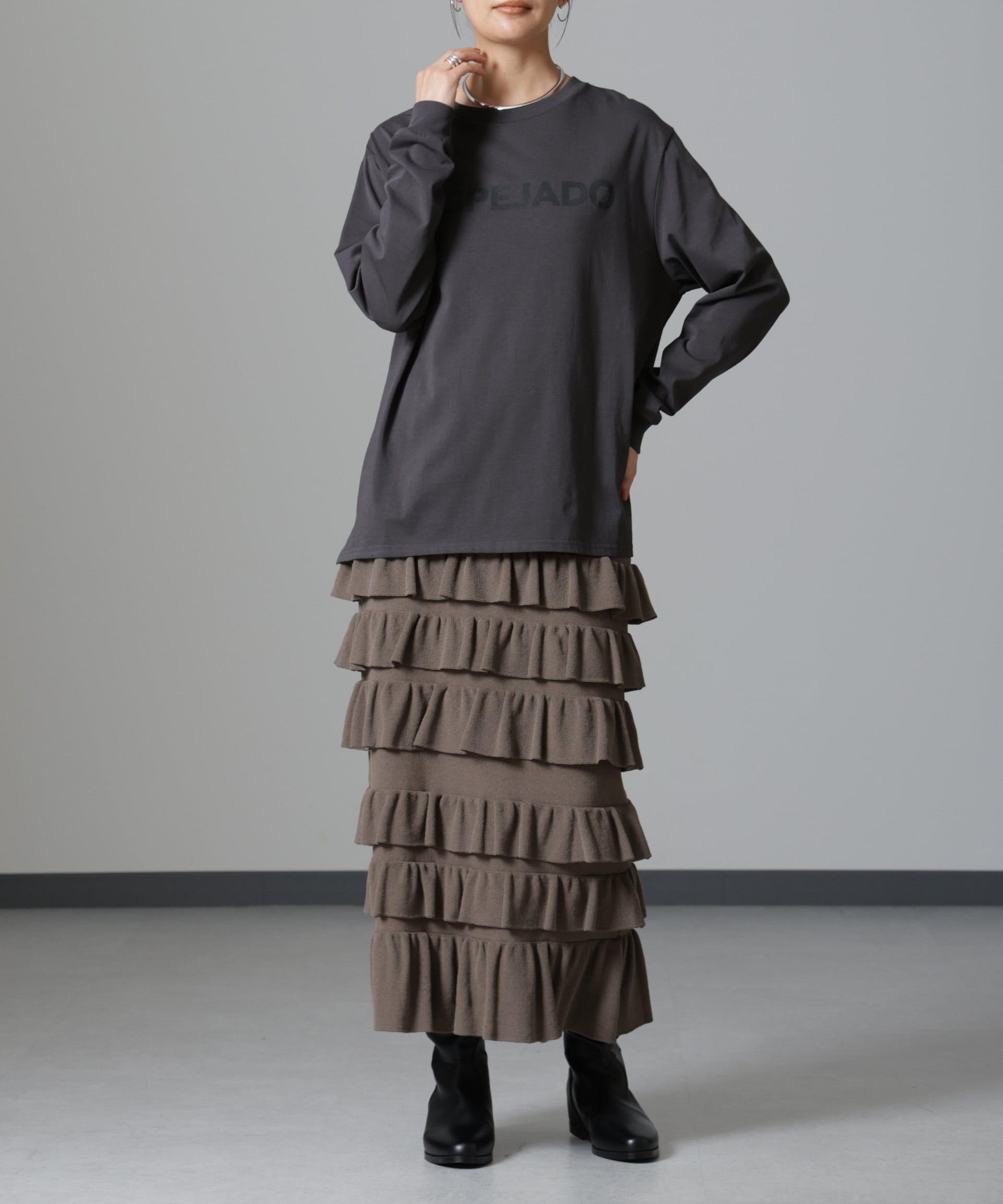 nano･universe「フリルニットスカート」|スカート|