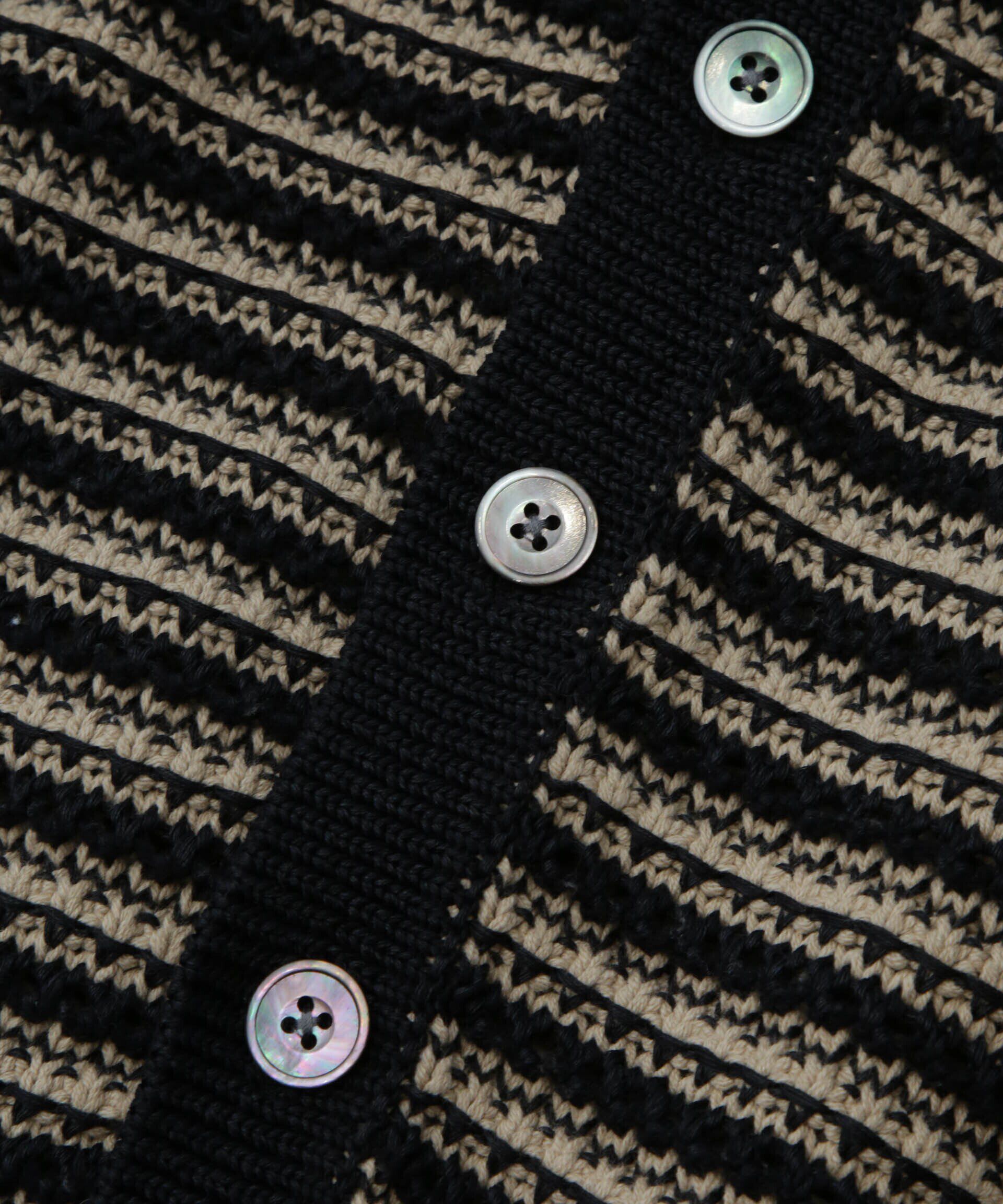 nano･universe「AB.ギマミックス引き上げ編みボーダーカーディガン」|ニット・セーター|