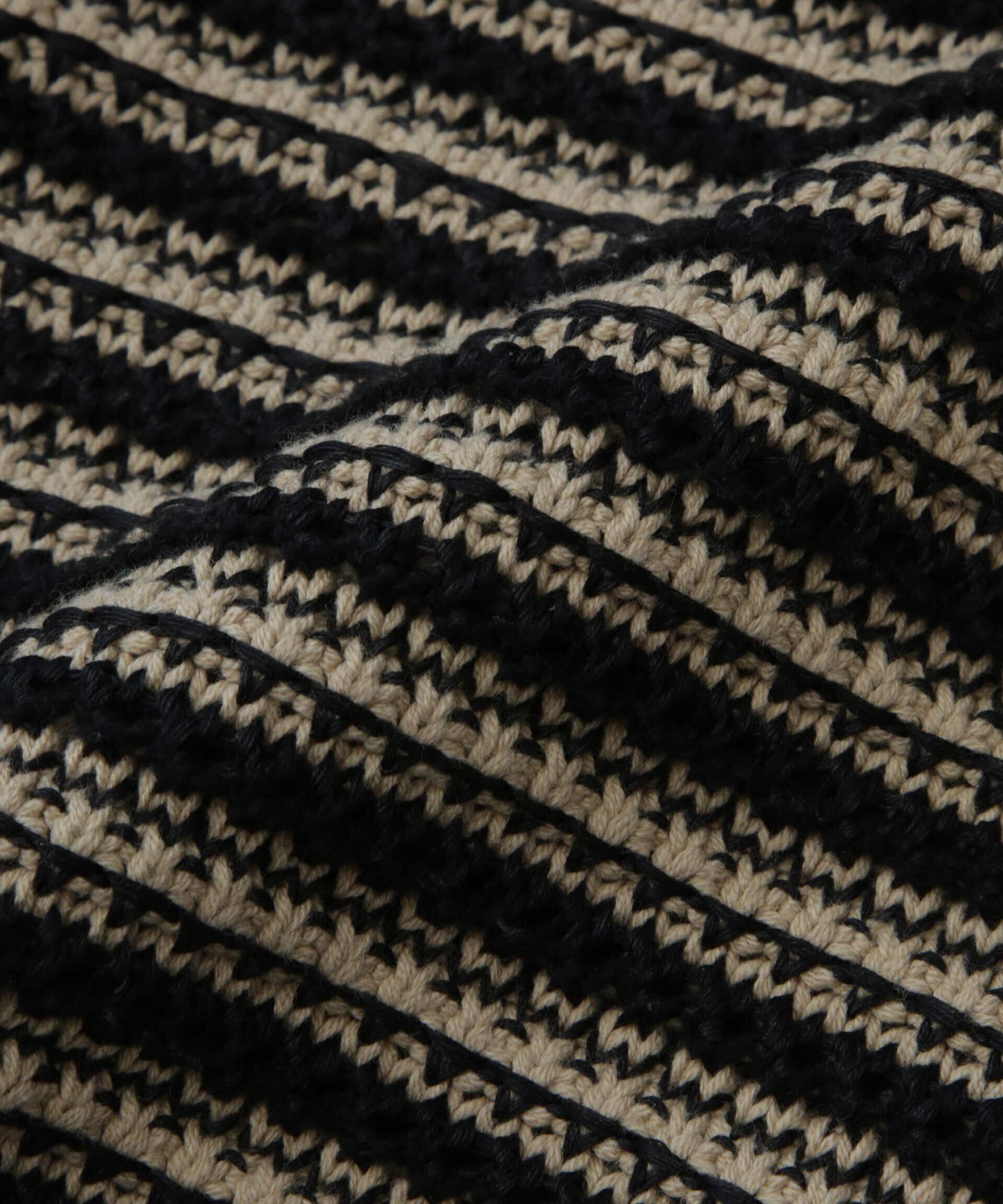 nano･universe「AB.ギマミックス引き上げ編みボーダーカーディガン」|ニット・セーター|