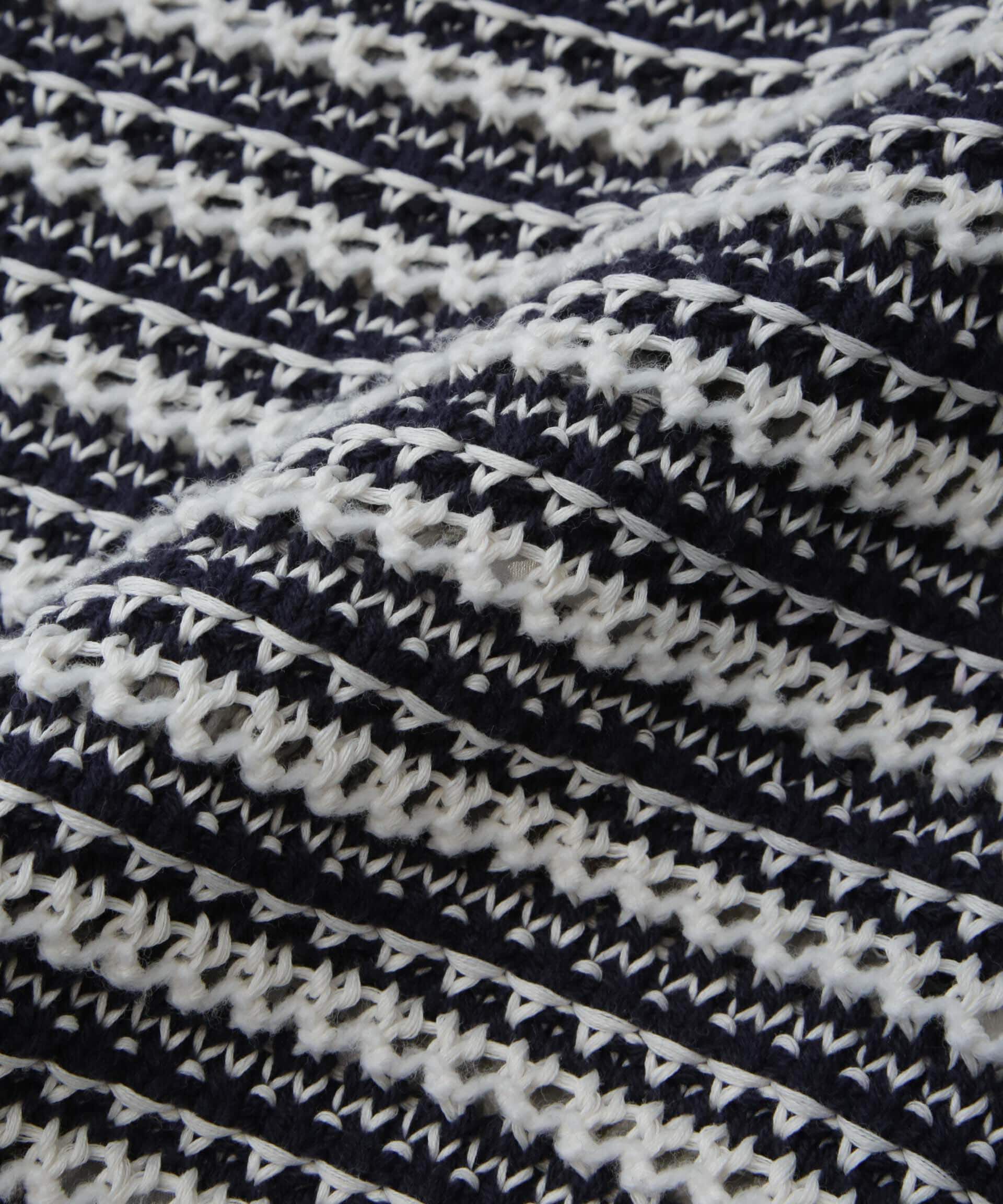 nano･universe「AB.ギマミックス引き上げ編みボーダーカーディガン」|ニット・セーター|