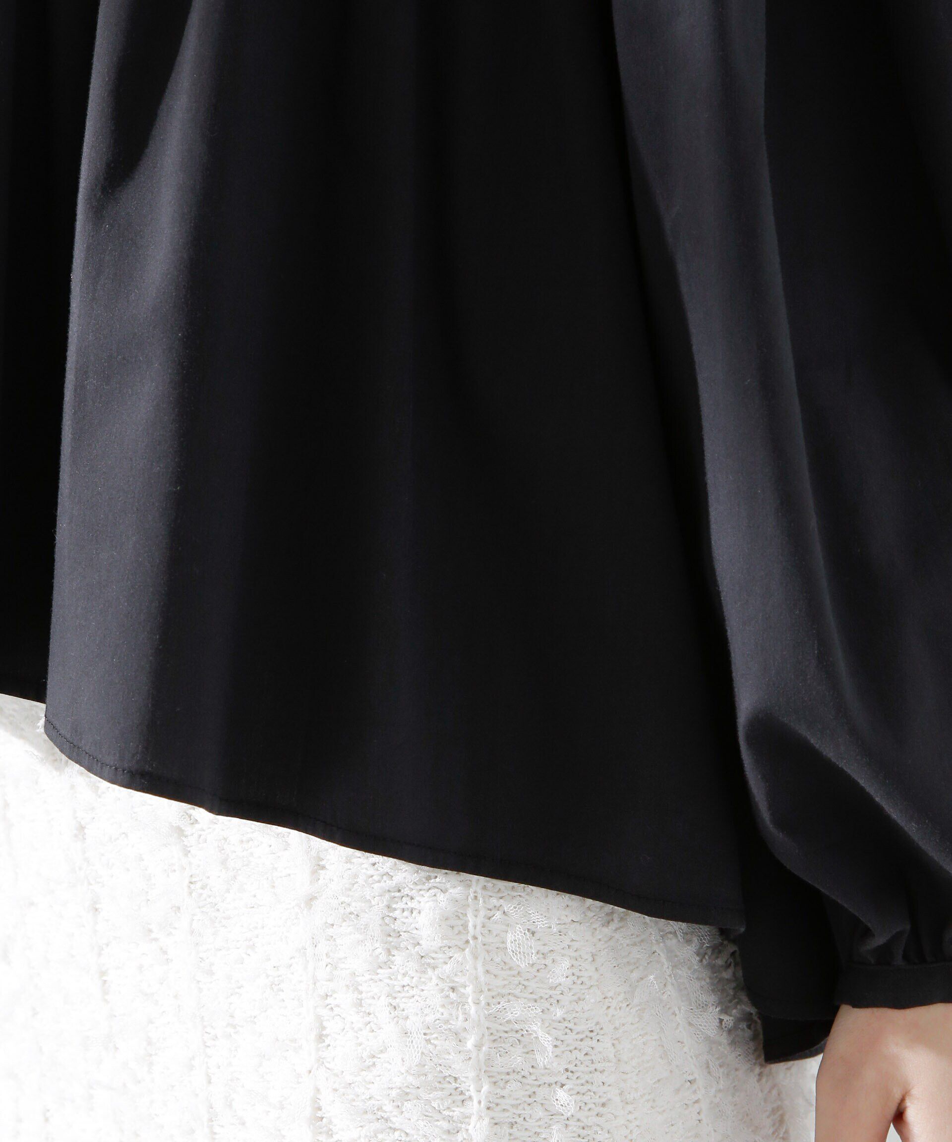 nano･universe「フリルギャザーショートシャツ」|シャツ・ブラウス|