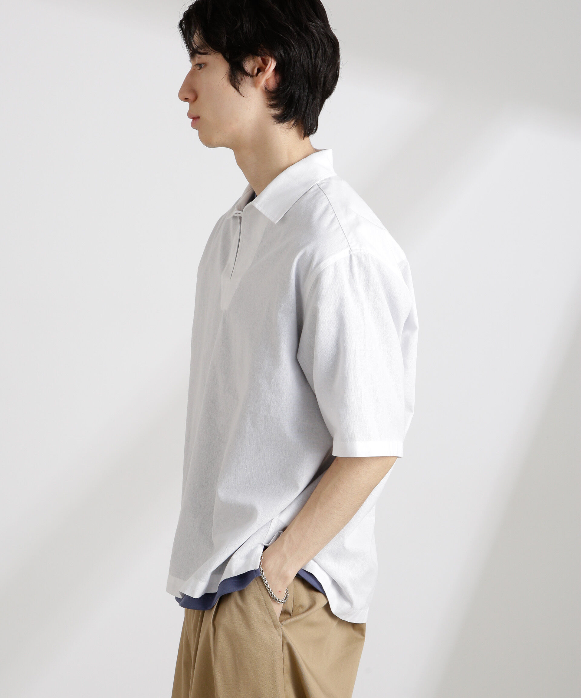 nano･universe「クールマックスリネンスキッパー」|シャツ・ブラウス|