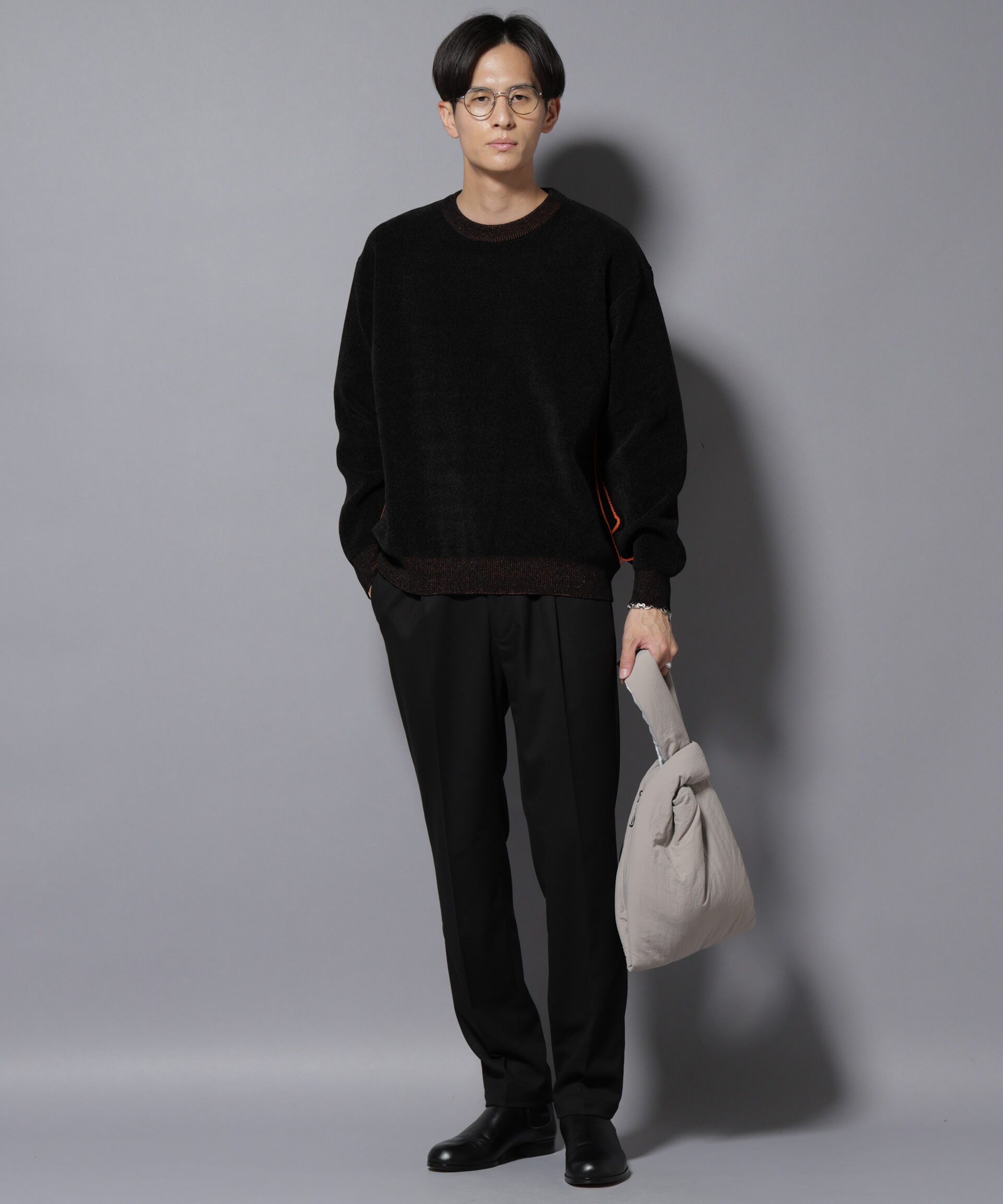 nano･universe「モールヤーンダブルフェイスクルーネックニット」|ニット・セーター|