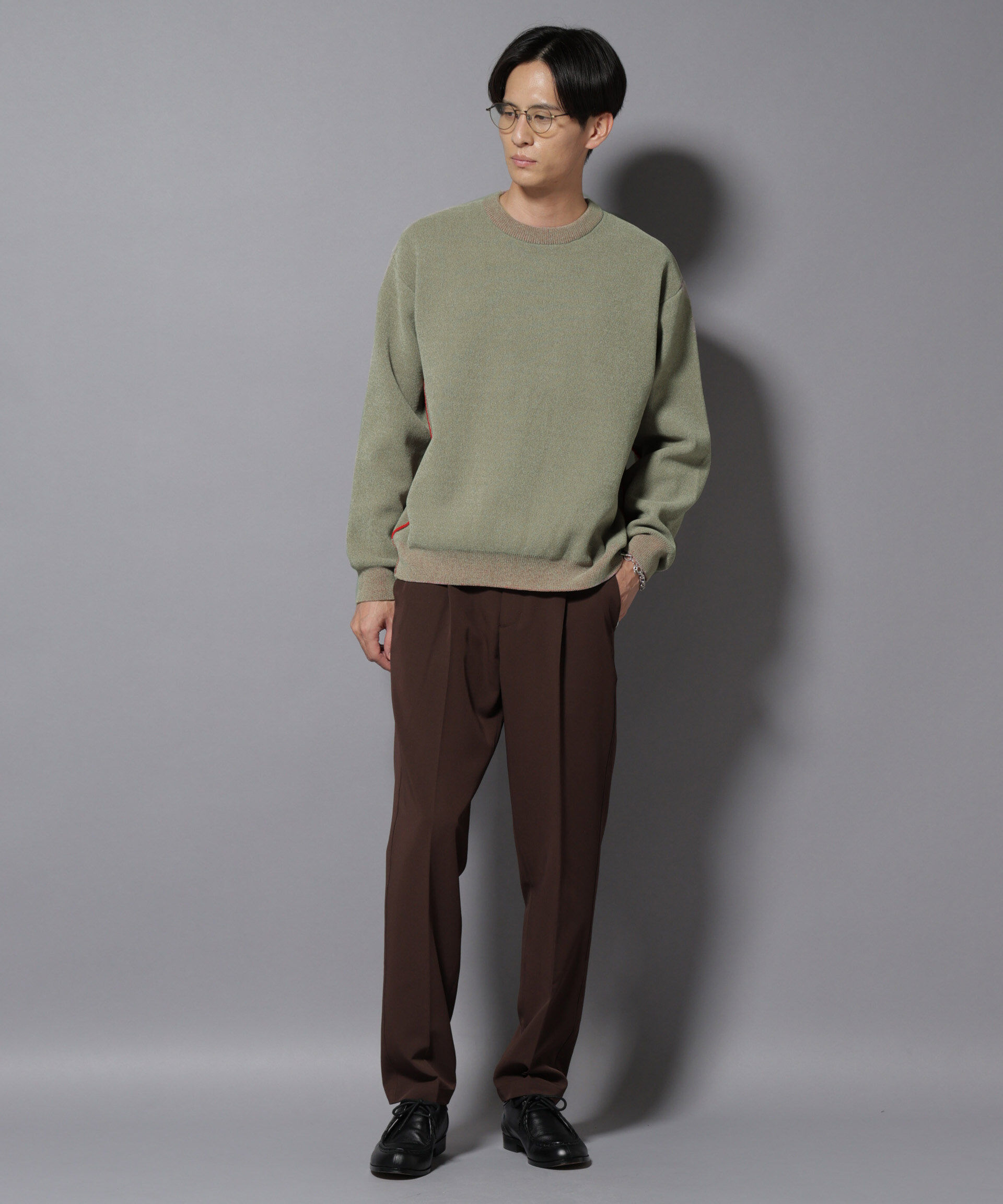 nano･universe「モールヤーンダブルフェイスクルーネックニット」|ニット・セーター|