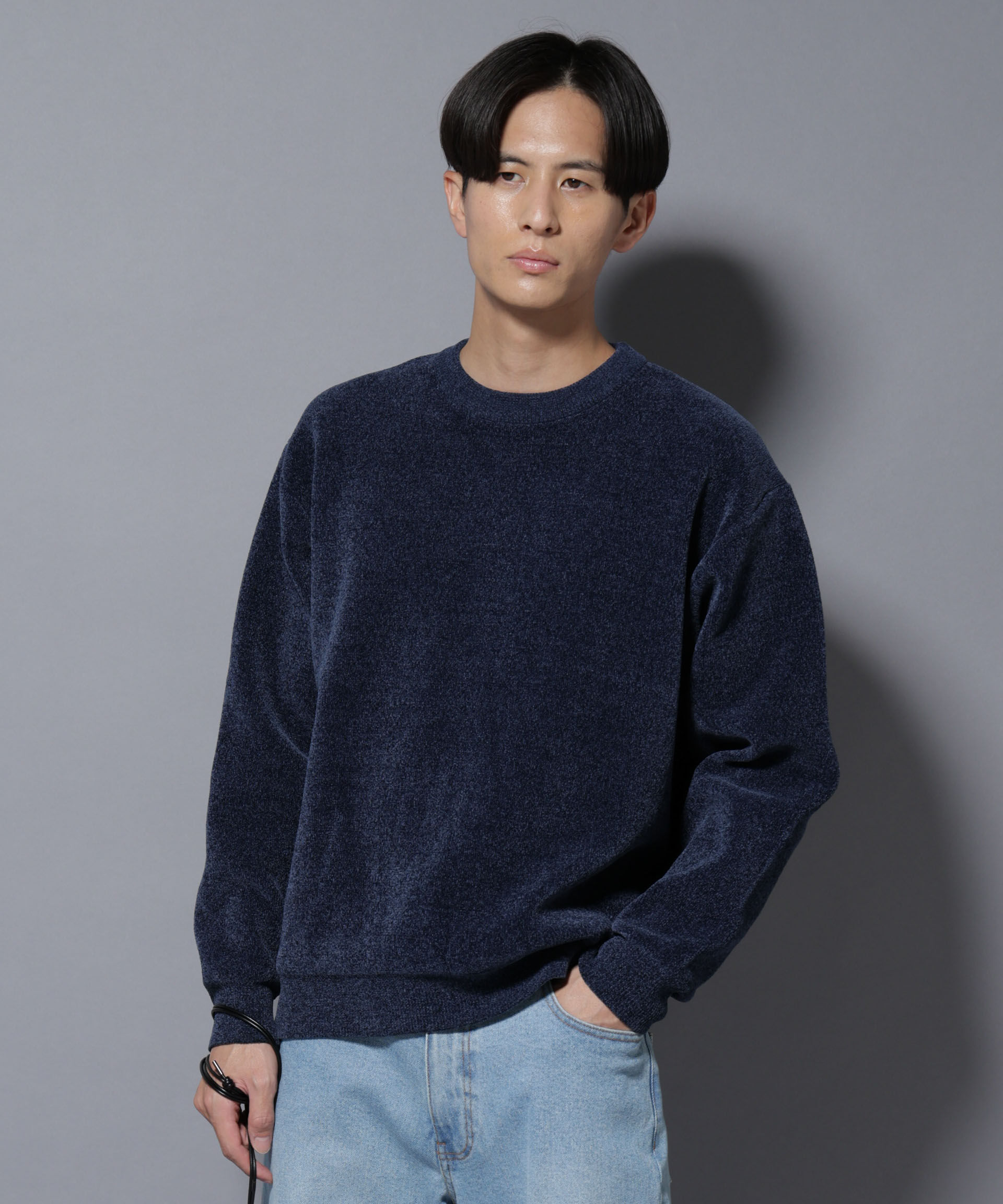 nano･universe「モールヤーンダブルフェイスクルーネックニット」|ニット・セーター|