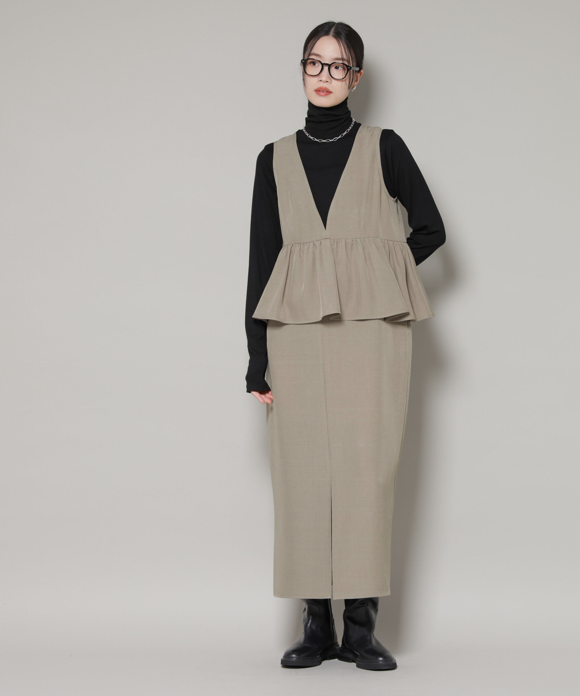 nano･universe「前後2wayフレア切り替えワンピース」|ワンピース|モカ3