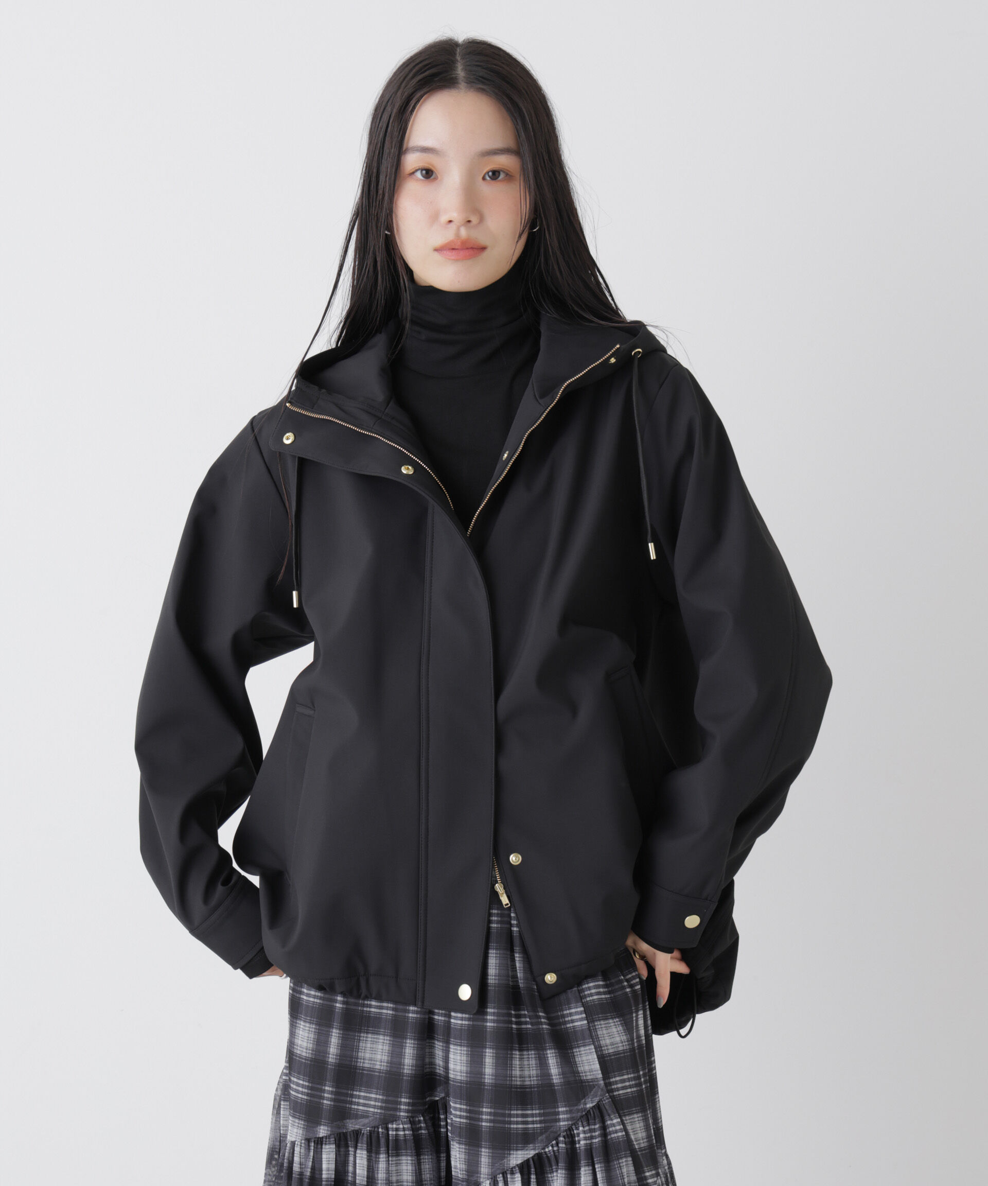 nano･universe「撥水＆花粉ガード フードブルゾン」|ブルゾン・スタジャン|