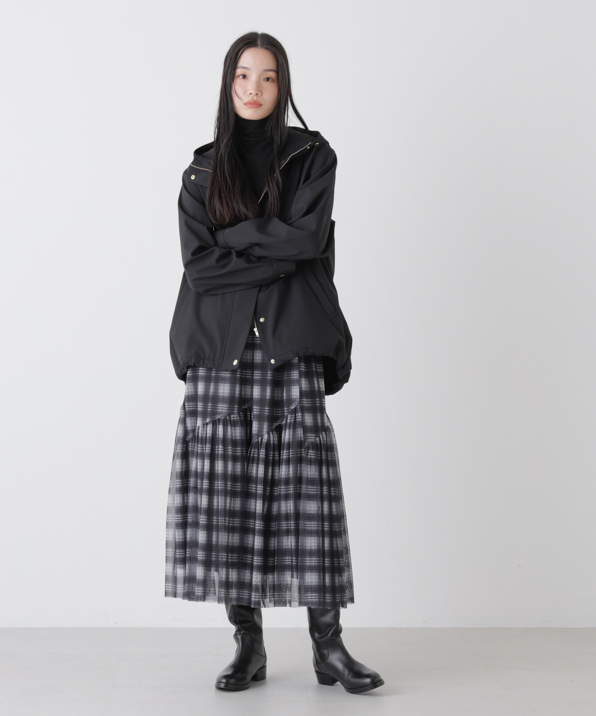 nano･universe「撥水＆花粉ガード フードブルゾン」|ブルゾン・スタジャン|