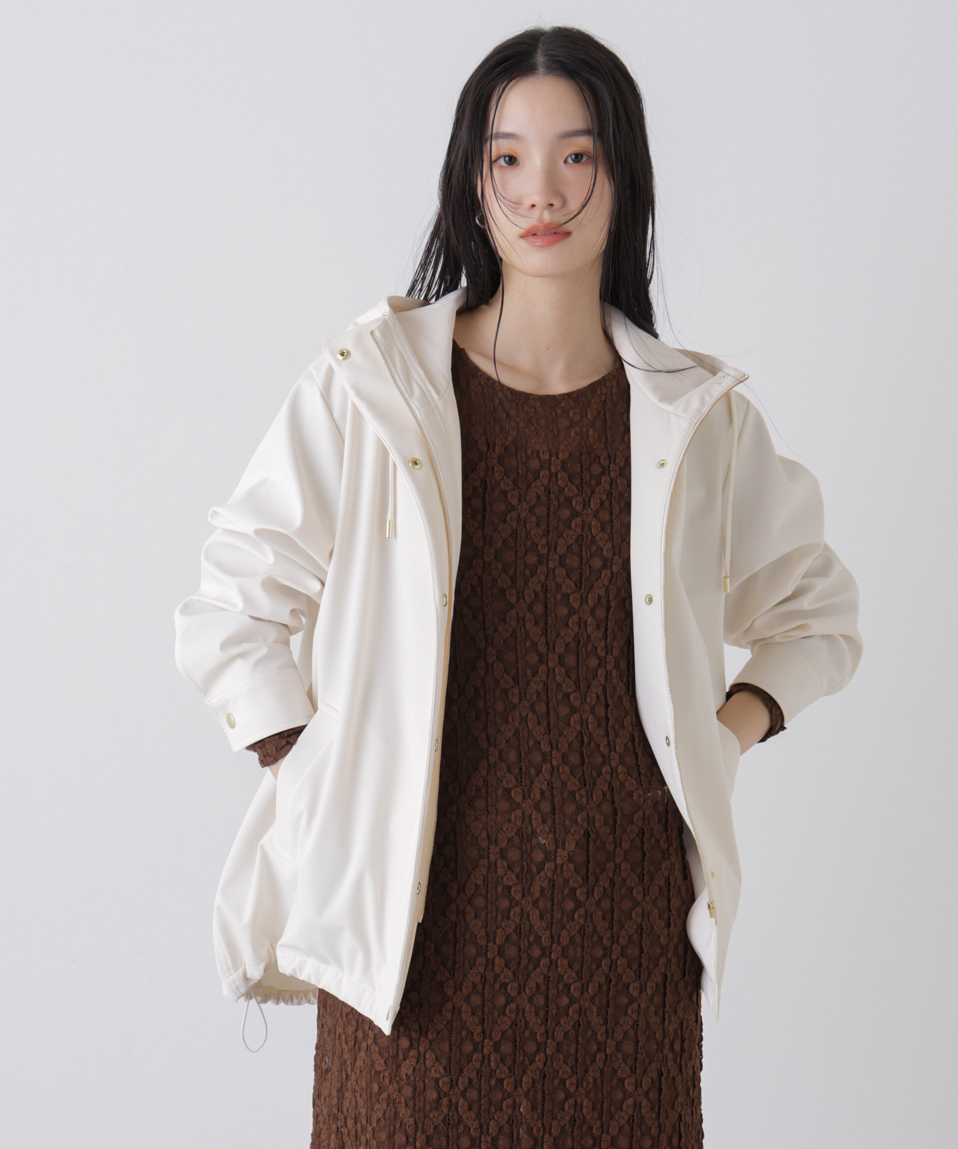 nano･universe「撥水＆花粉ガード フードブルゾン」|ブルゾン・スタジャン|