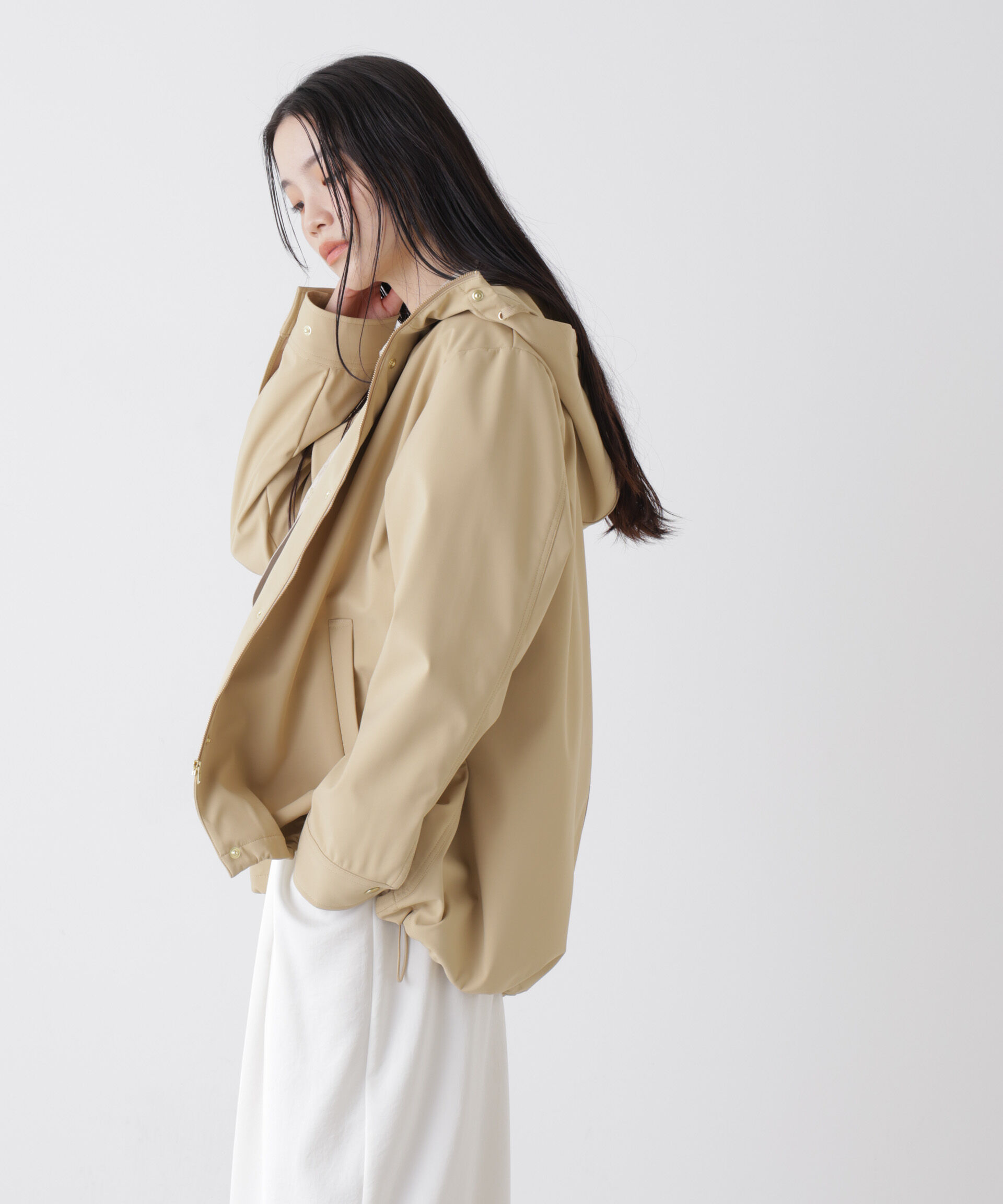 nano･universe「撥水＆花粉ガード フードブルゾン」|ブルゾン・スタジャン|