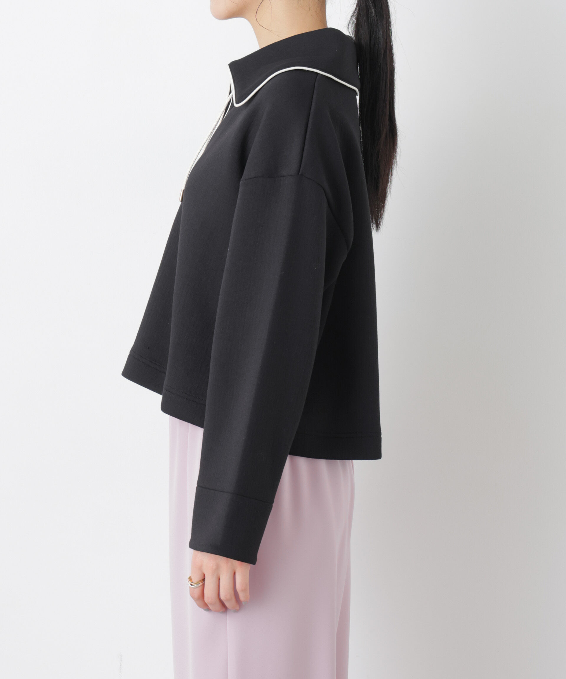 nano･universe「ダンボールカットバイカラーパイピングビッグカラートップス」|Tシャツ・カットソー|