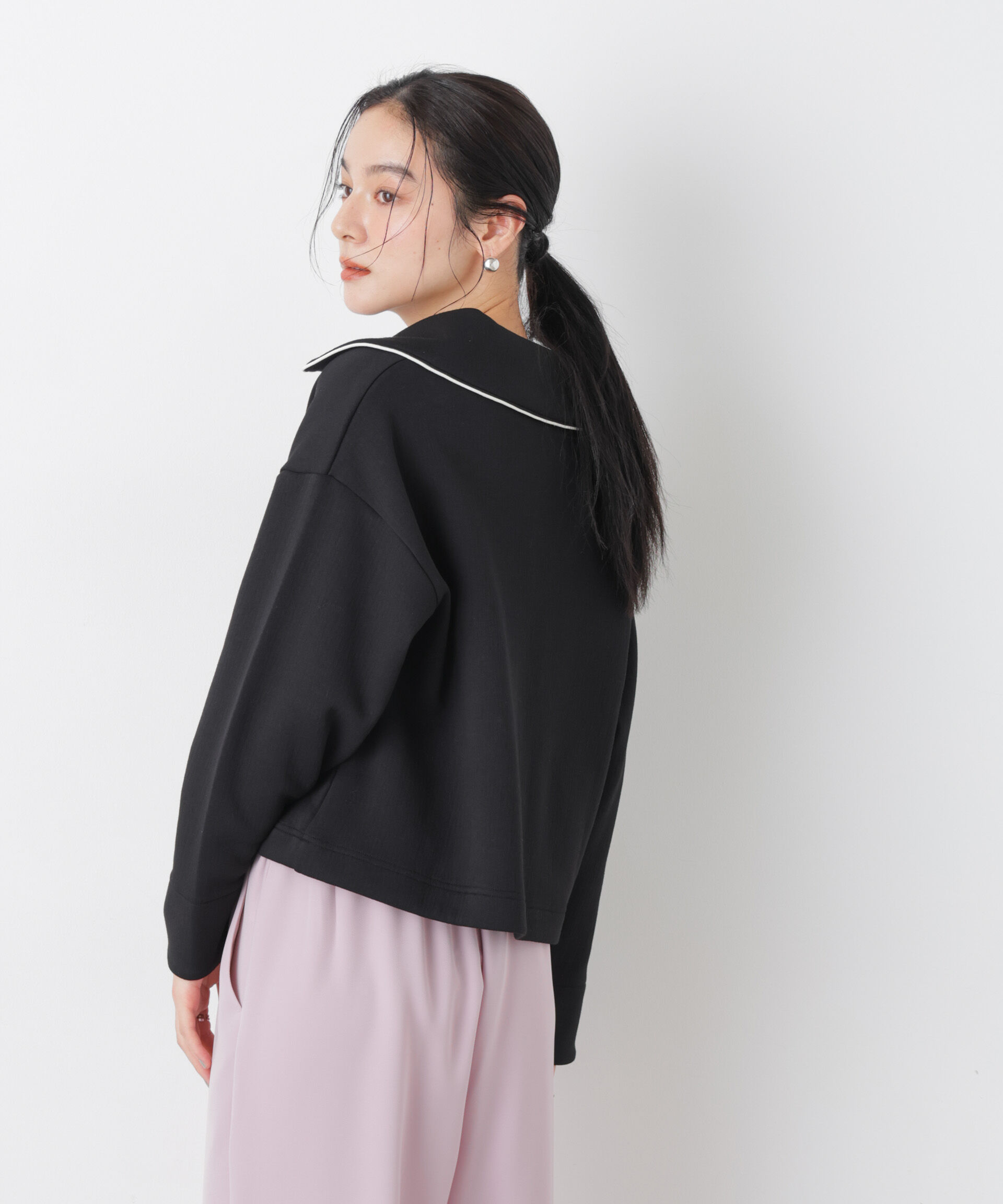 nano･universe「ダンボールカットバイカラーパイピングビッグカラートップス」|Tシャツ・カットソー|