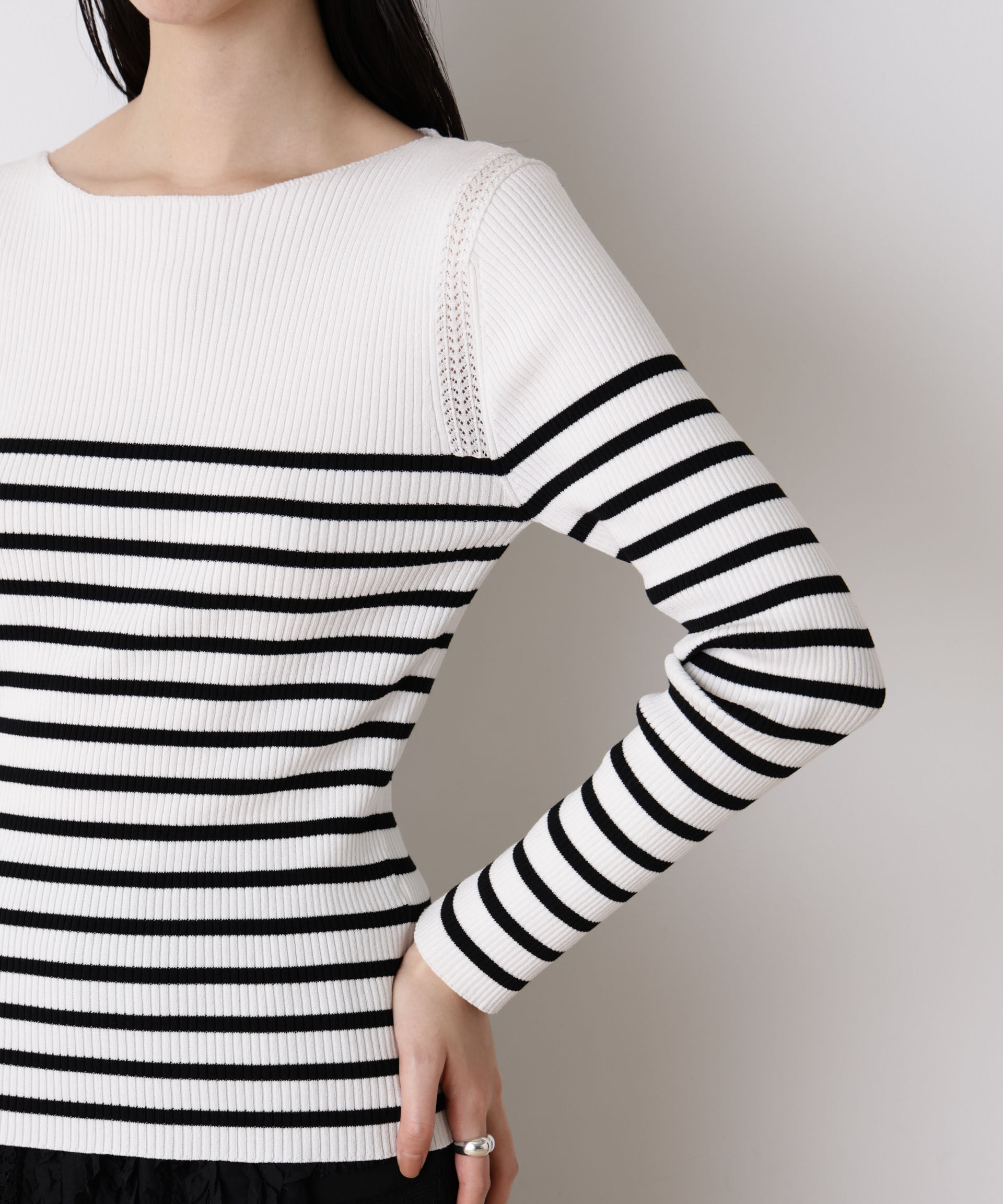 nano･universe「「STEVELOUR」ボーダーフィットニット」|ニット・セーター|