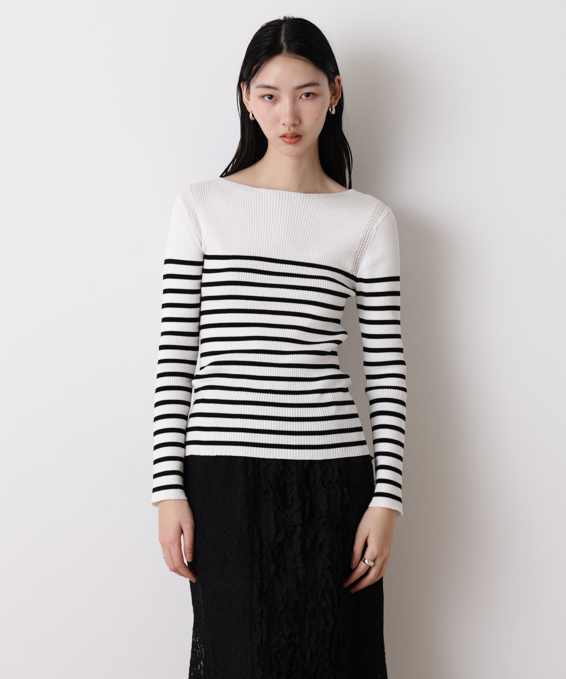 nano･universe「「STEVELOUR」ボーダーフィットニット」|ニット・セーター|