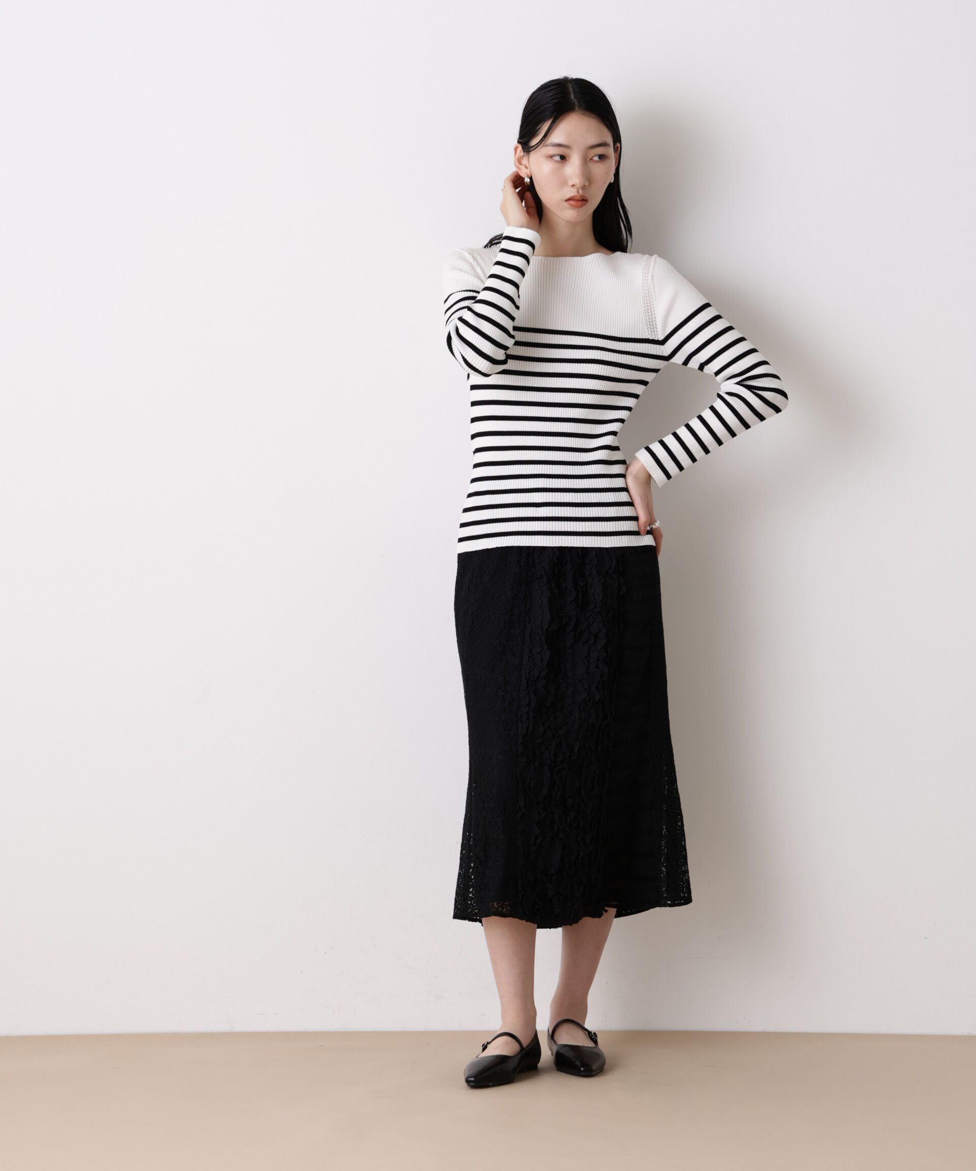 nano･universe「「STEVELOUR」ボーダーフィットニット」|ニット・セーター|