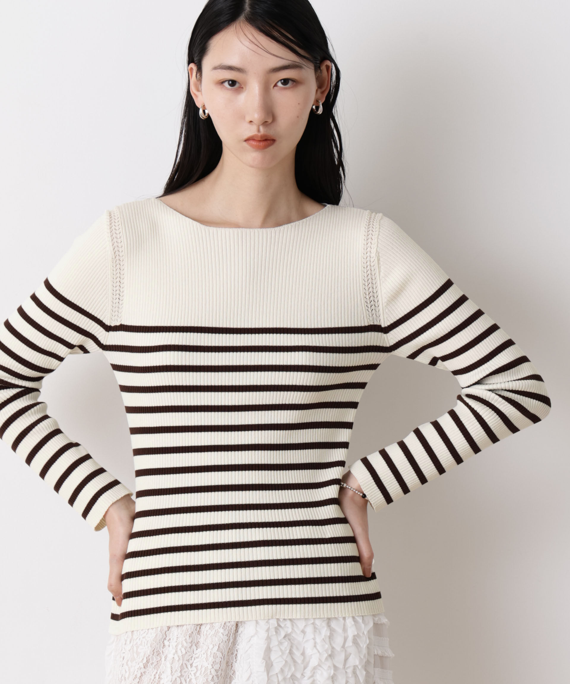 nano･universe「「STEVELOUR」ボーダーフィットニット」|ニット・セーター|