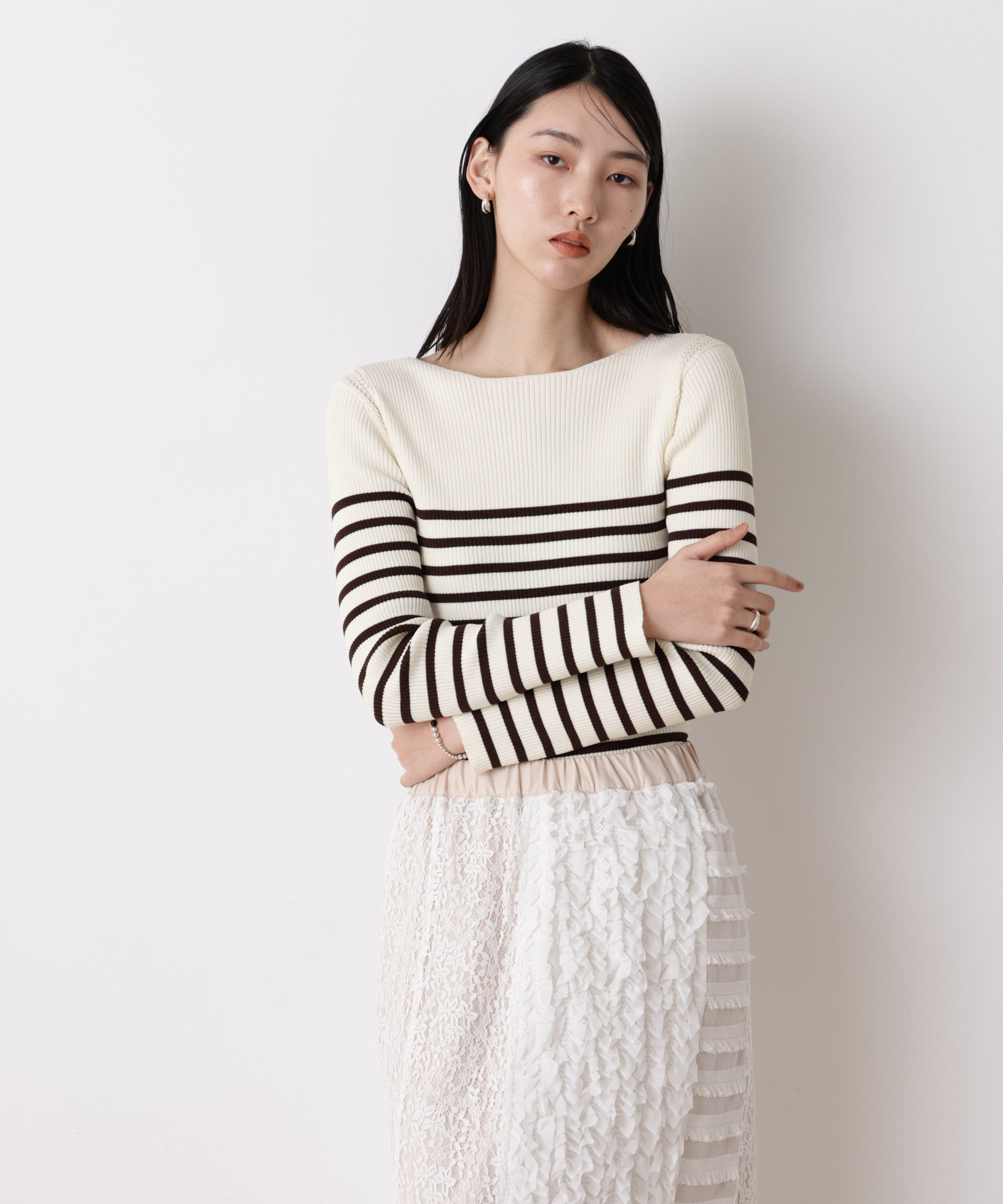 nano･universe「「STEVELOUR」ボーダーフィットニット」|ニット・セーター|