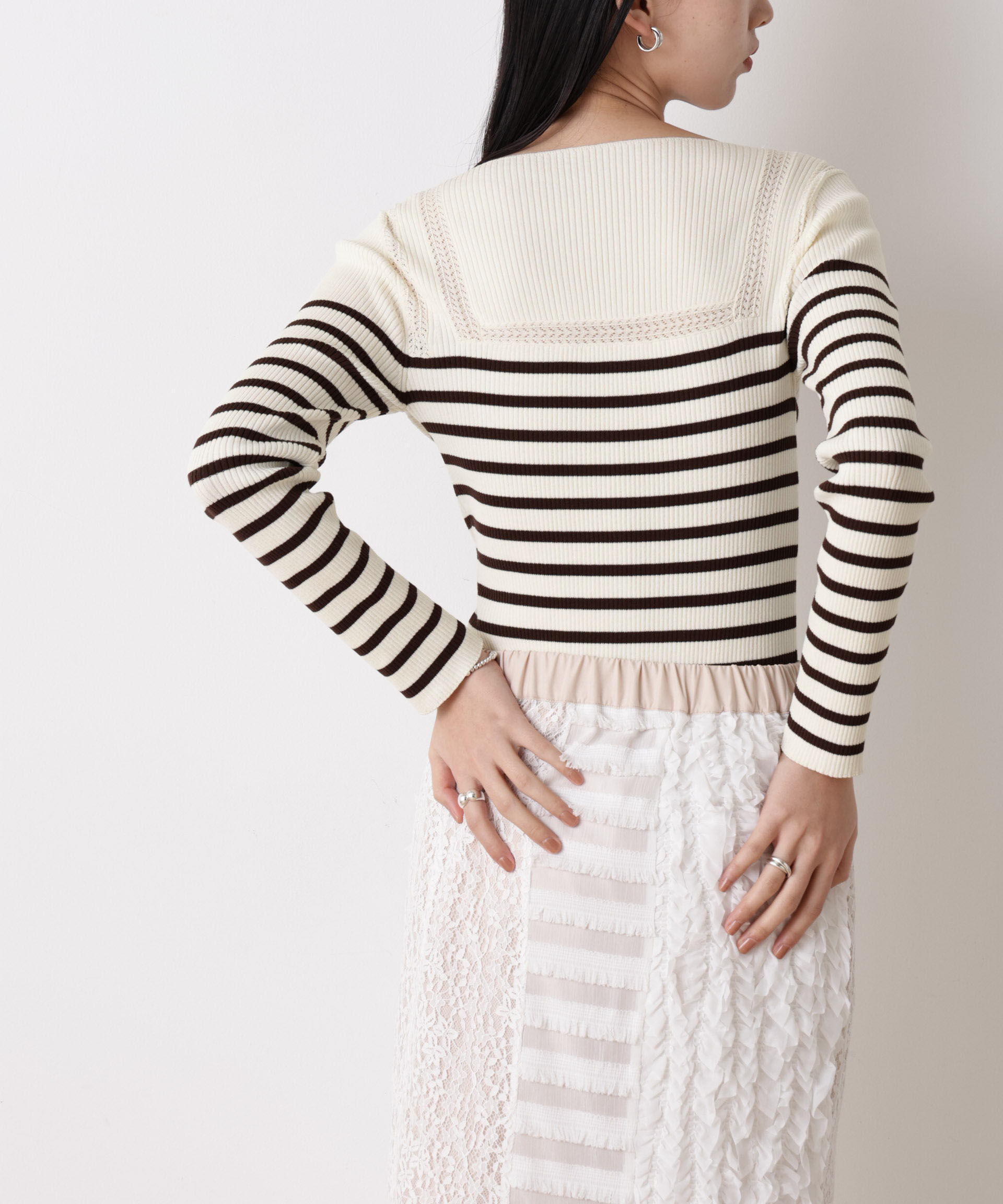 nano･universe「「STEVELOUR」ボーダーフィットニット」|ニット・セーター|