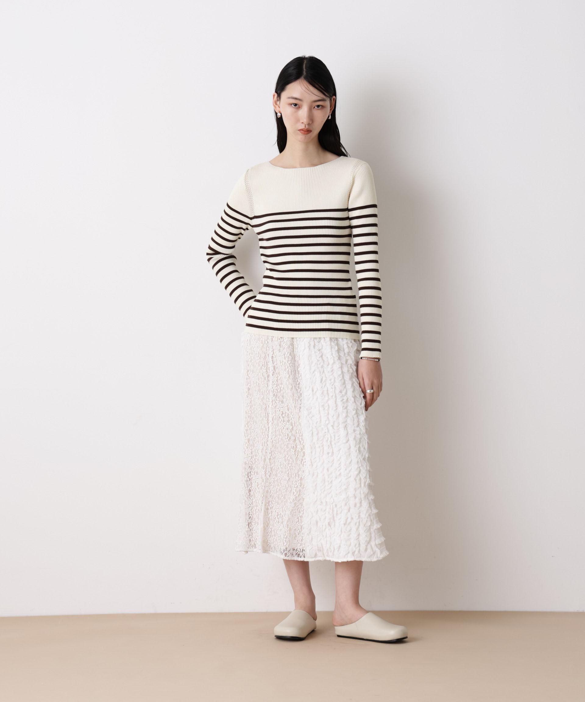 nano･universe「「STEVELOUR」ボーダーフィットニット」|ニット・セーター|