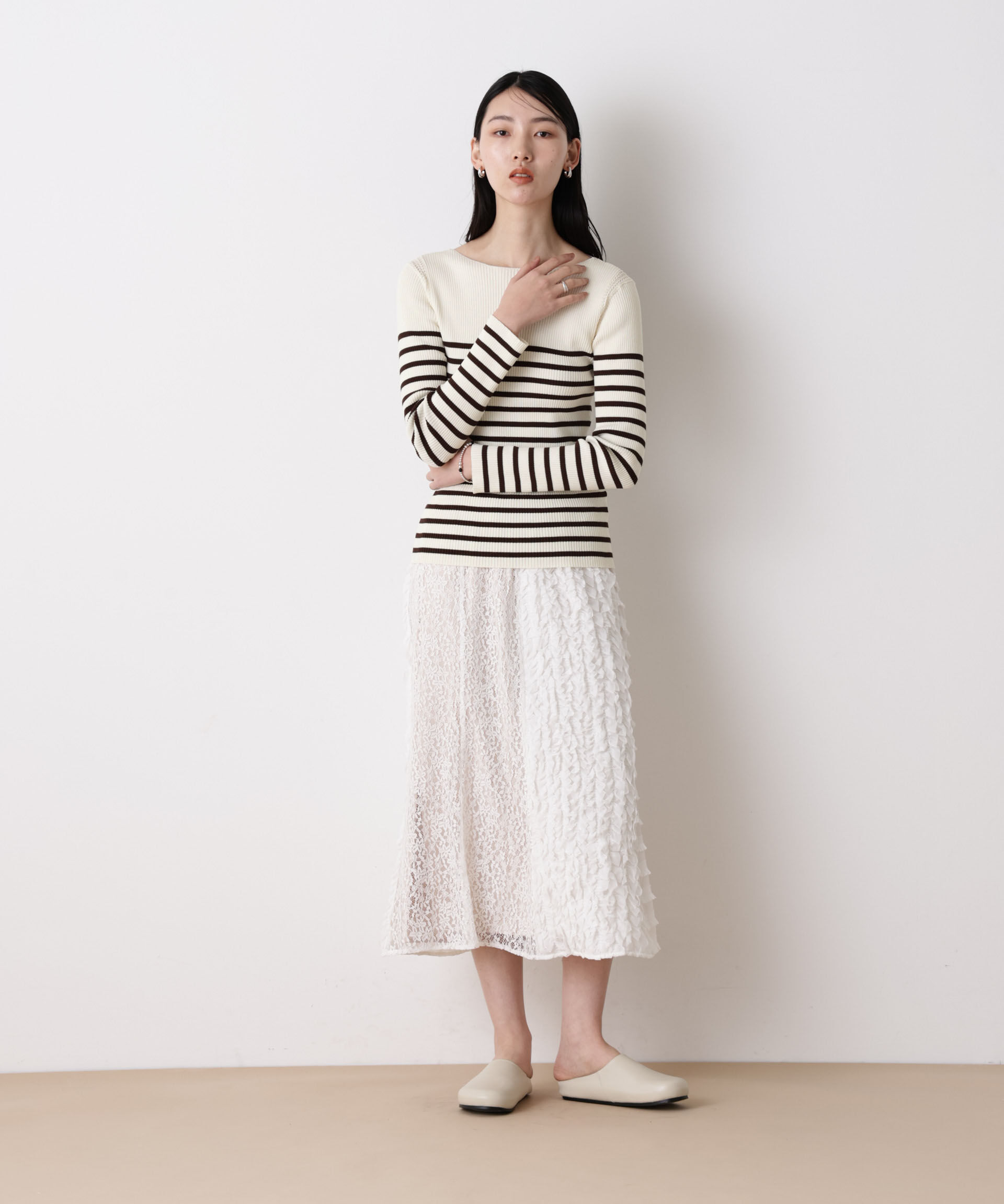 nano･universe「「STEVELOUR」ボーダーフィットニット」|ニット・セーター|