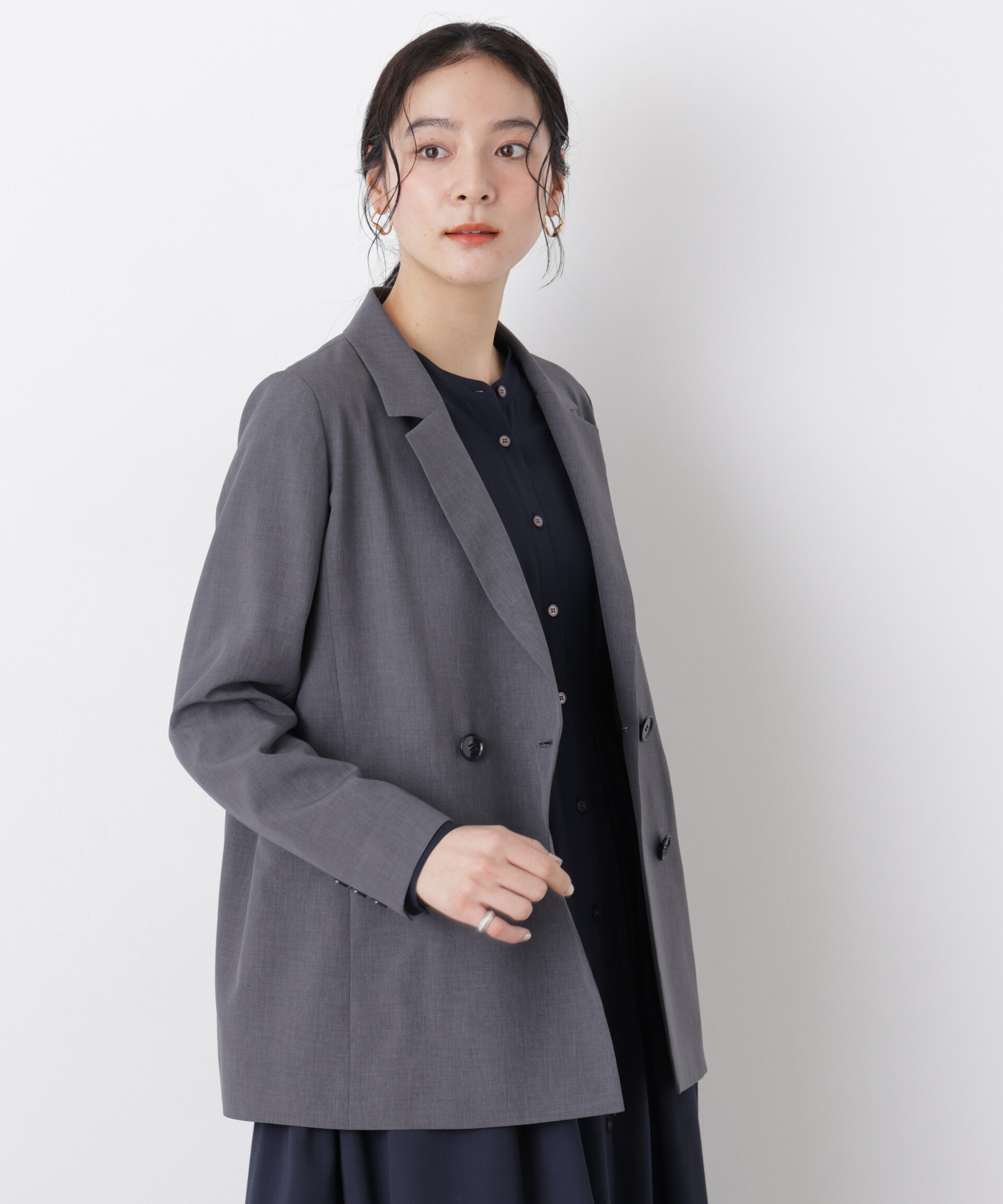 nano･universe「ライトファンクション ダブルジャケット(セットアップ可)」|テーラードジャケット|