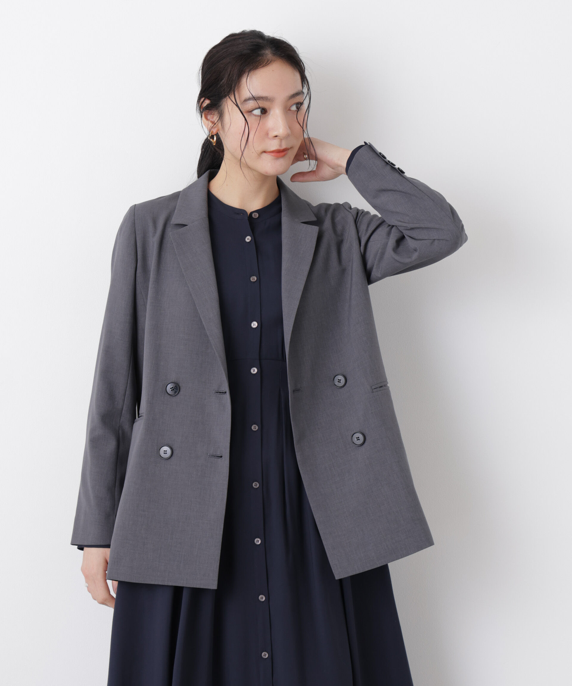 nano･universe「ライトファンクション ダブルジャケット(セットアップ可)」|テーラードジャケット|