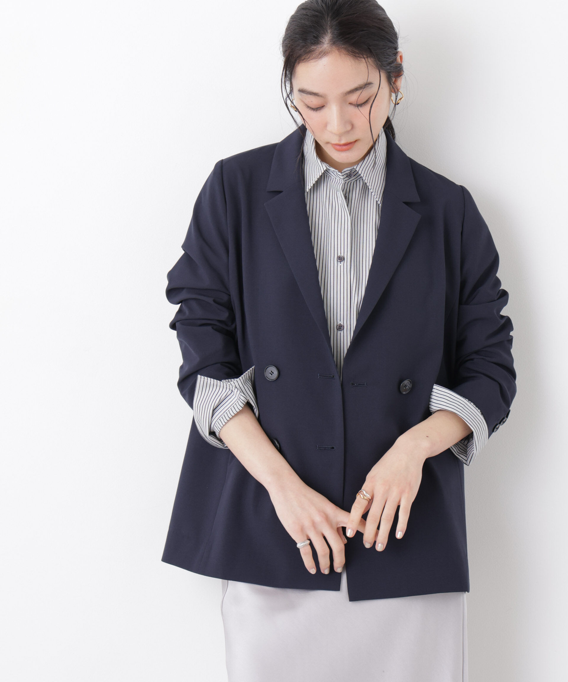 nano･universe「ライトファンクション ダブルジャケット(セットアップ可)」|テーラードジャケット|