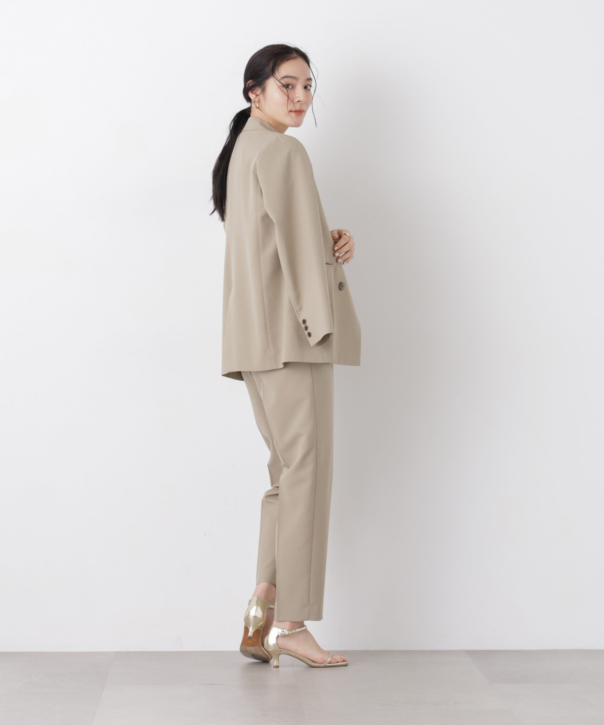 nano･universe「ライトファンクションイージーテーパードパンツ(セットアップ可)」|チノ|