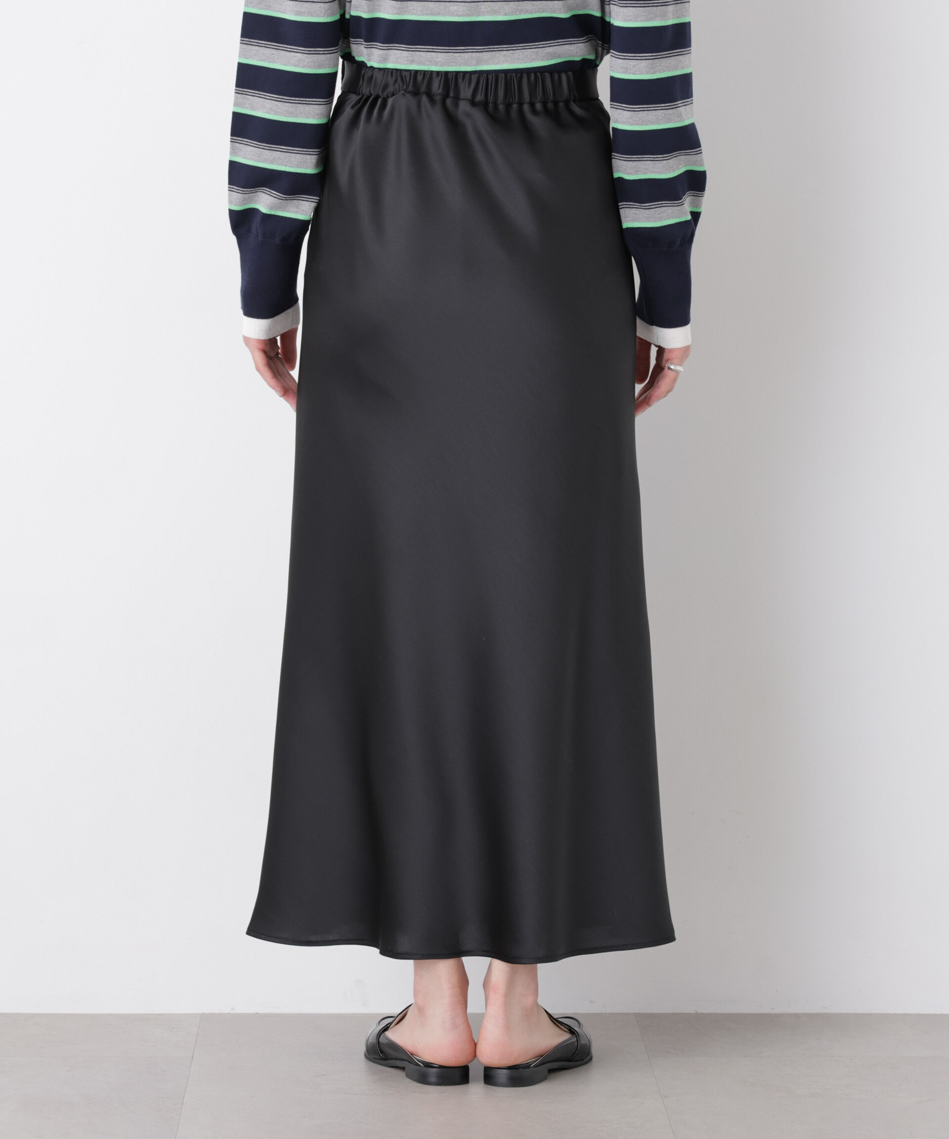 nano･universe「サテンナロースカート」|スカート|