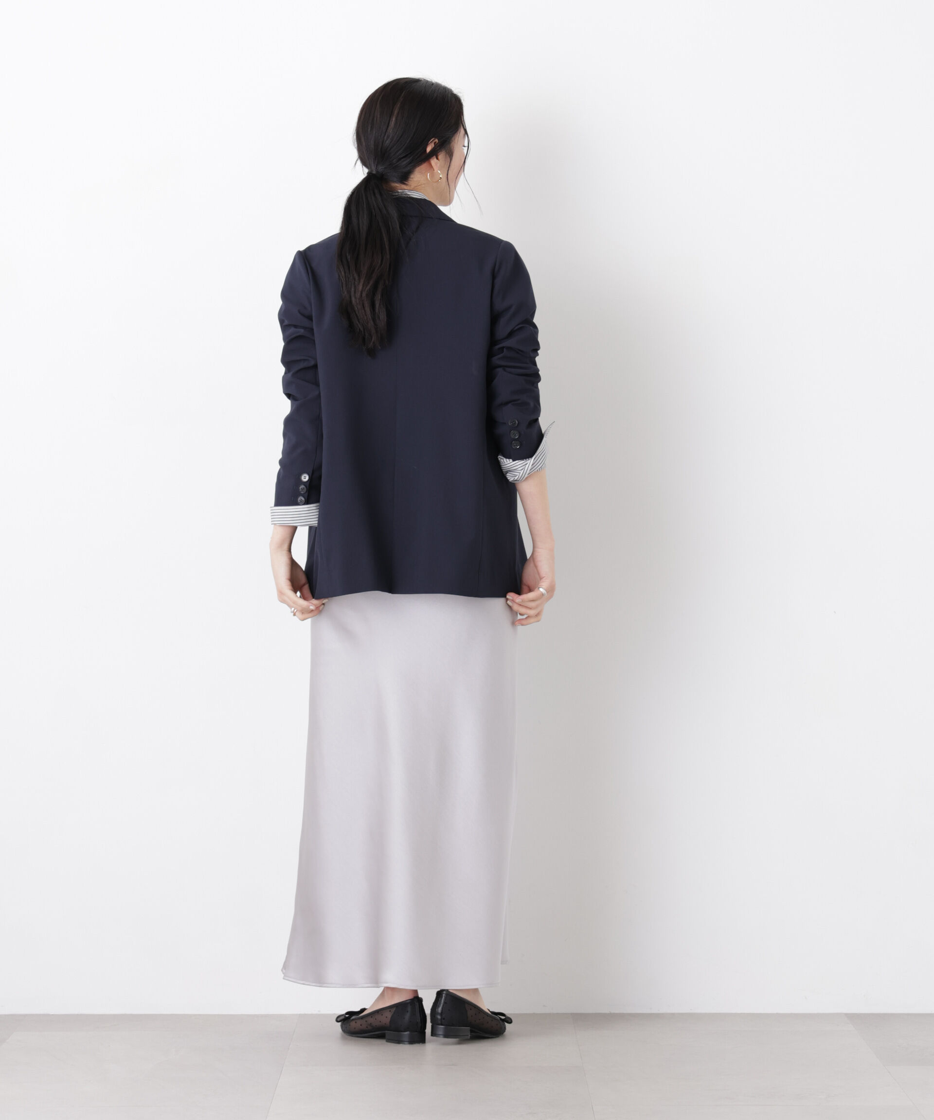 nano･universe「サテンナロースカート」|スカート|