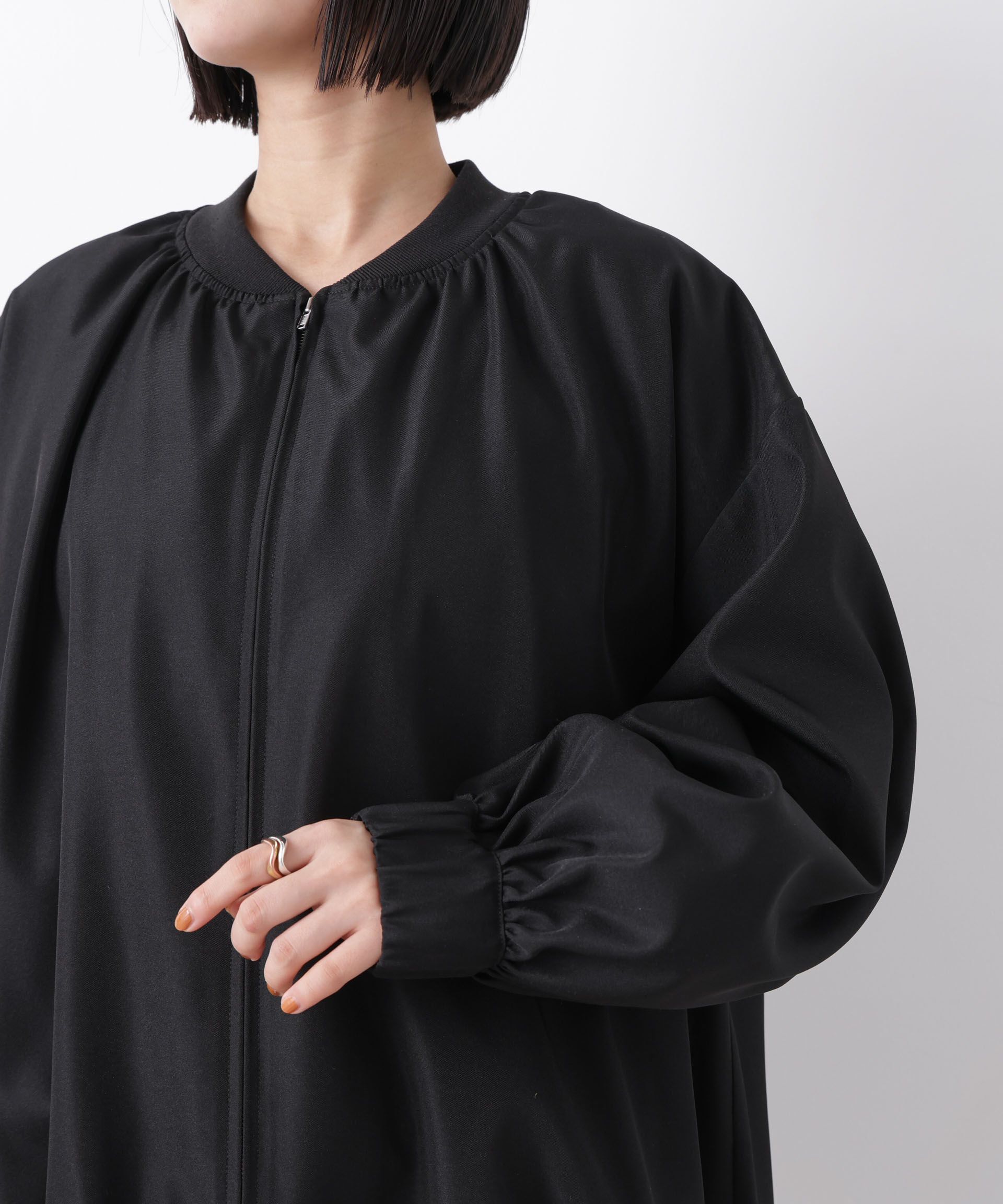 nano･universe「撥水加工 ドロストヘムリブブルゾン」|ブルゾン・スタジャン|