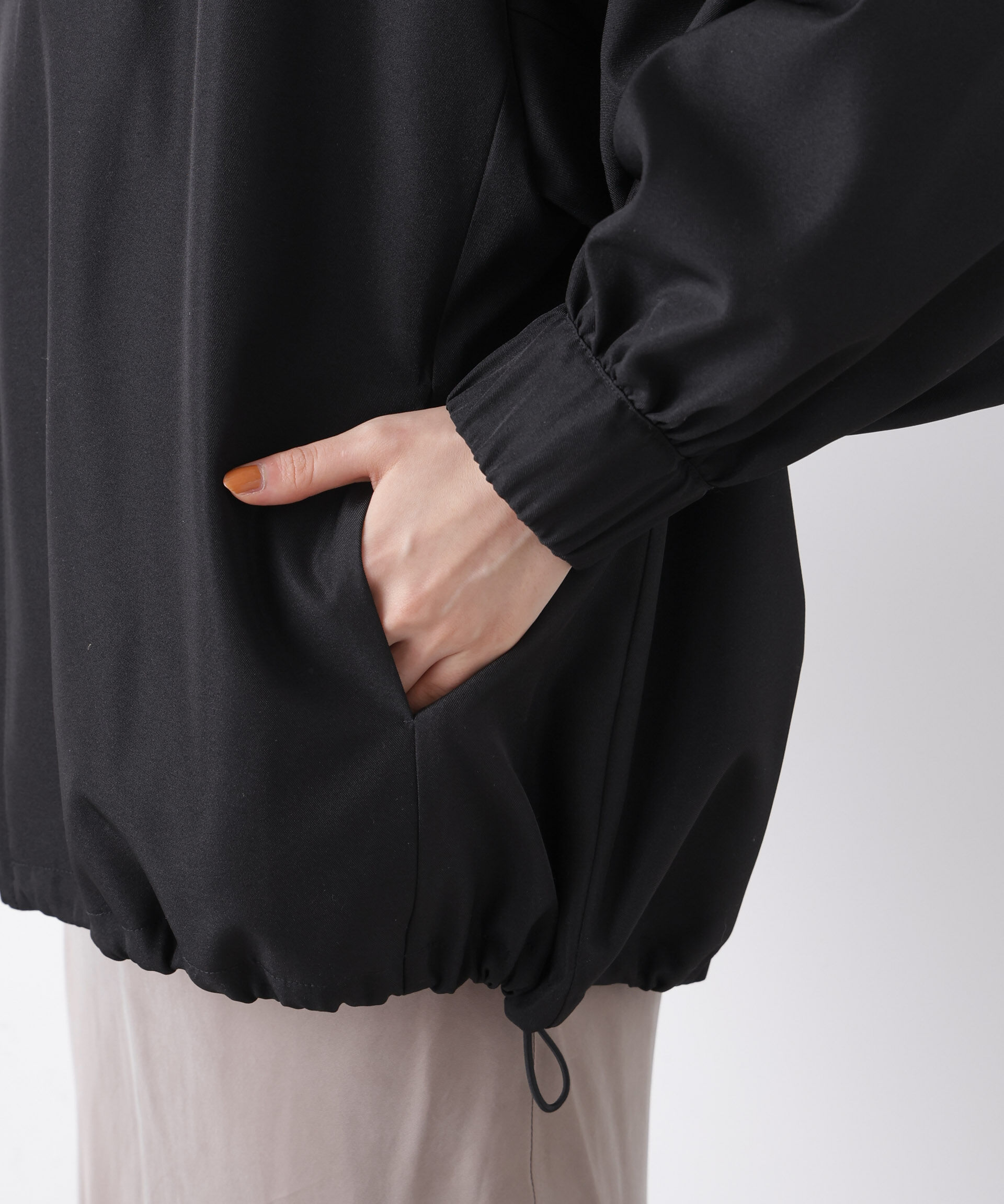 nano･universe「撥水加工 ドロストヘムリブブルゾン」|ブルゾン・スタジャン|