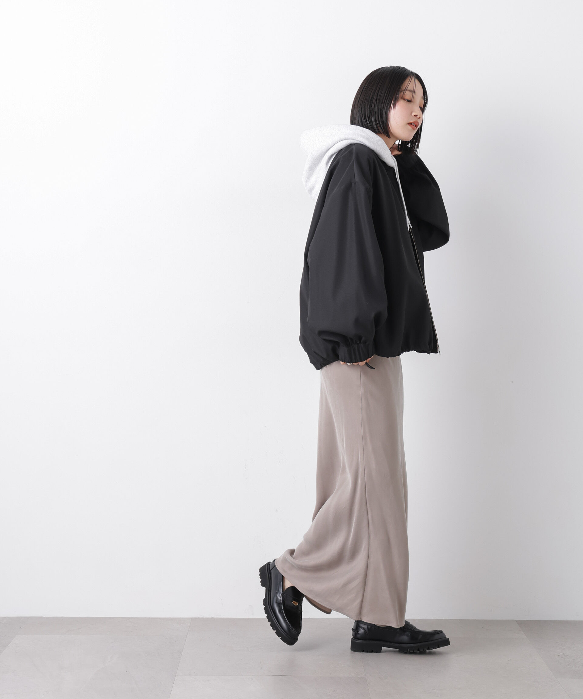 nano･universe「撥水加工 ドロストヘムリブブルゾン」|ブルゾン・スタジャン|